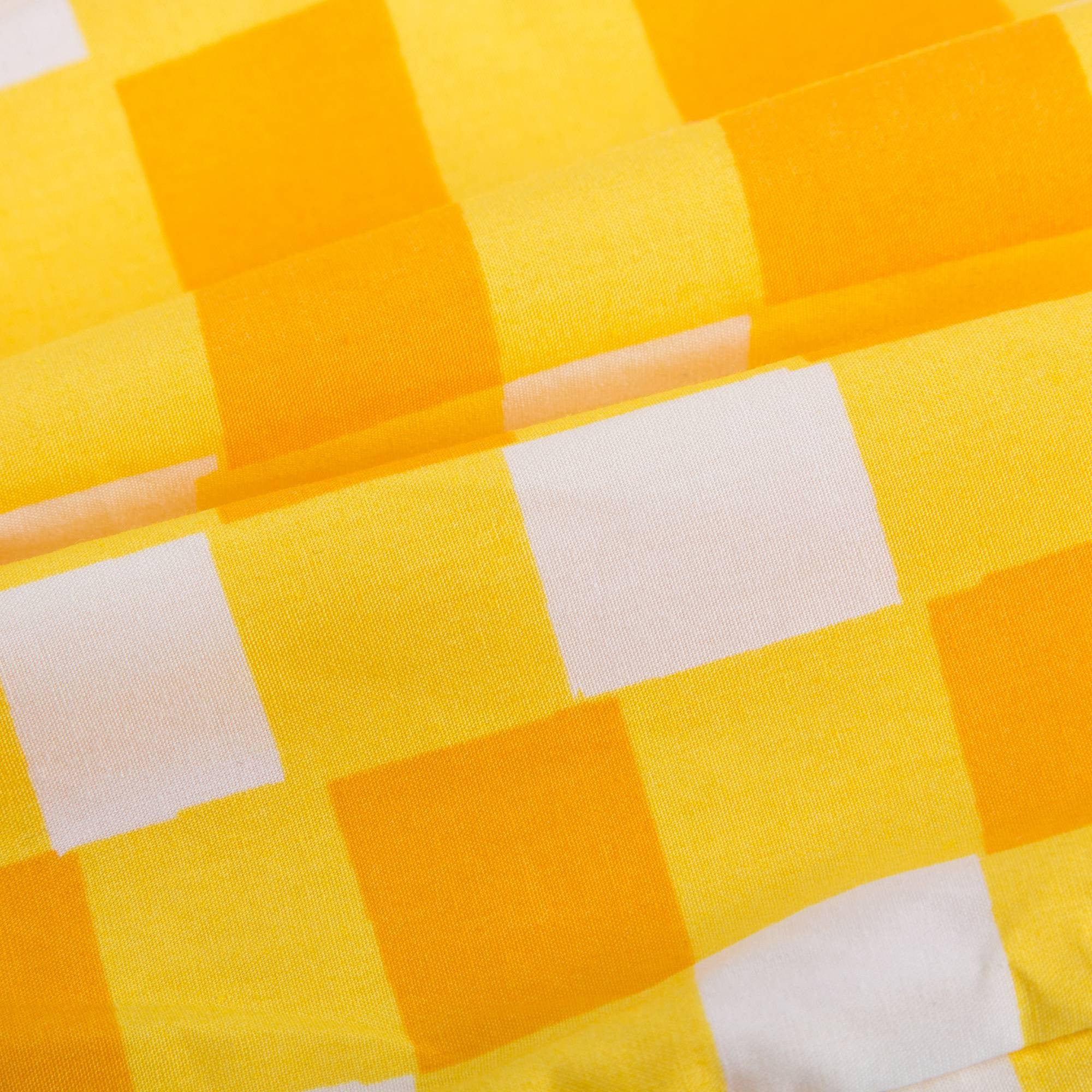 Girls Yellow Checked Shorts