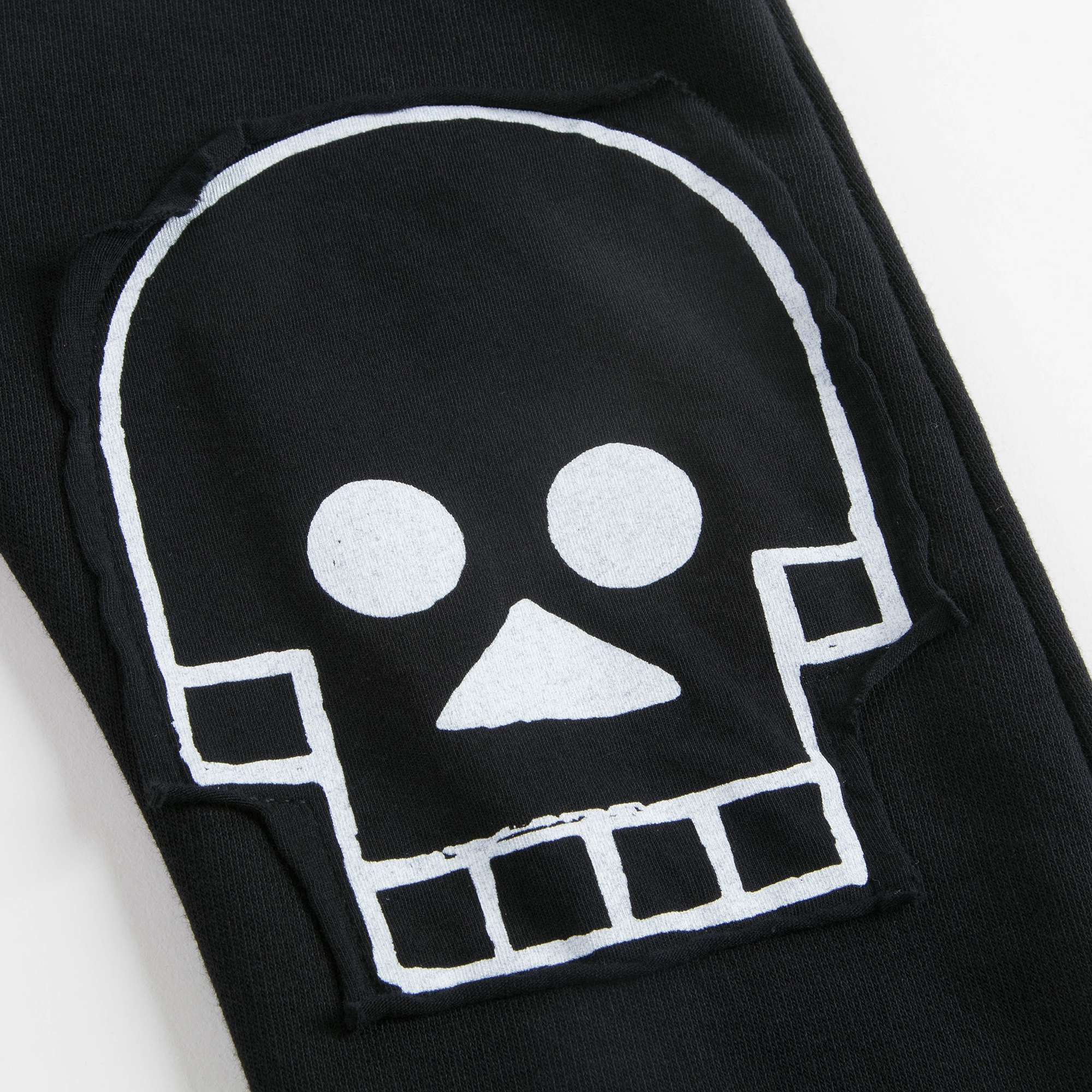 Boys Black Skull Cotton Trousers