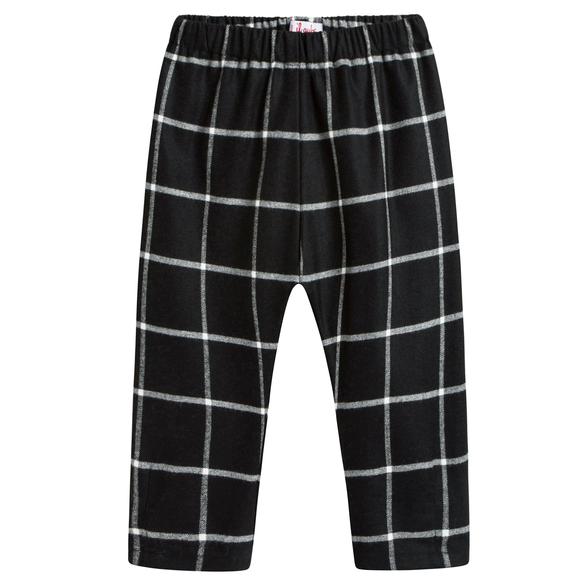 Girls Black Checked Trousers