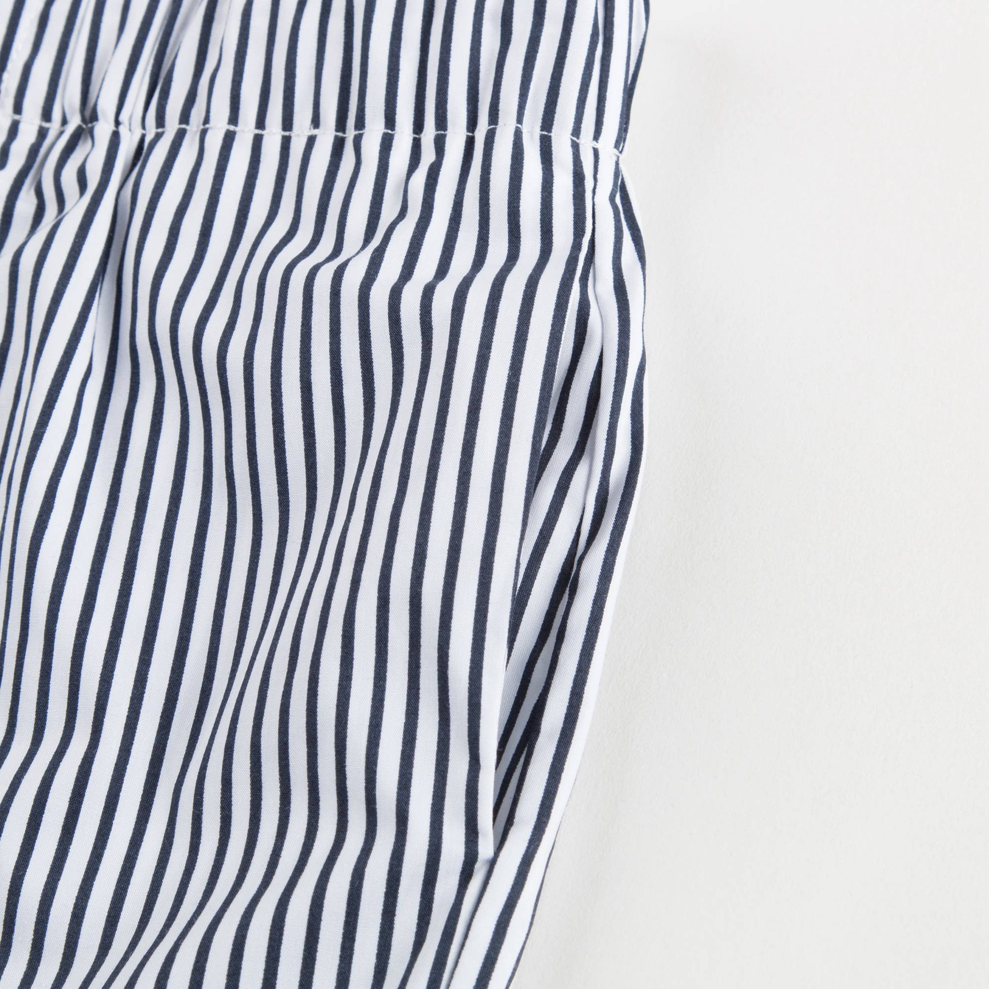 Girls Blue & White Striped Cotton Shorts