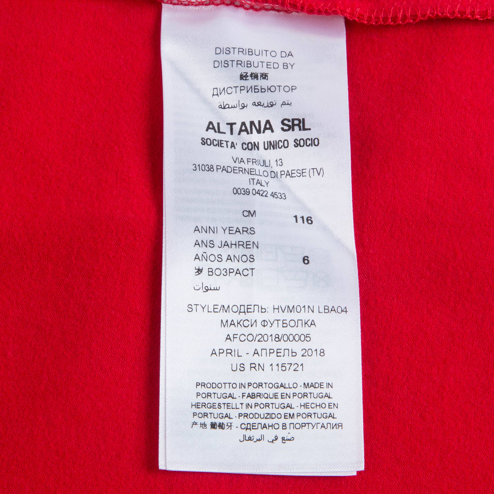 Girls Poppy Red Cotton T-shirt
