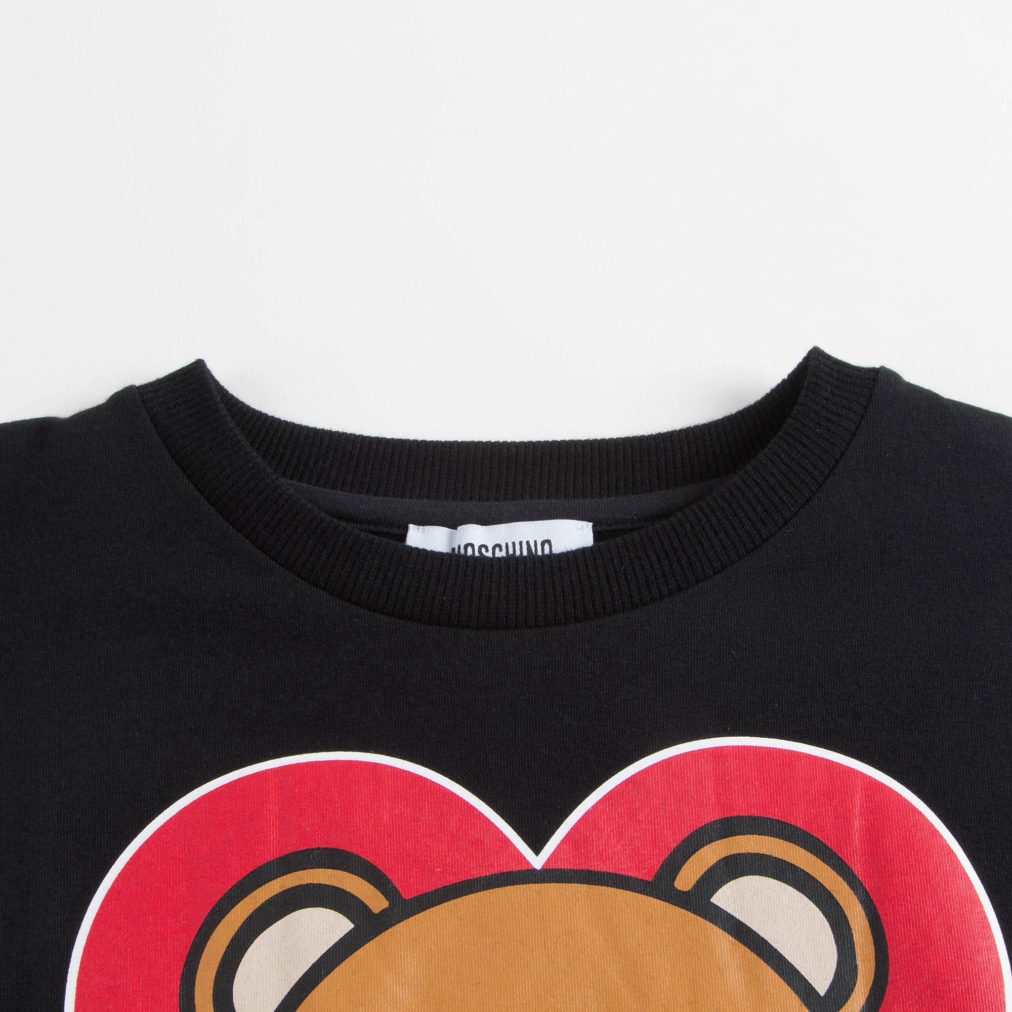 Girls Black Logo Cotton T-shirt