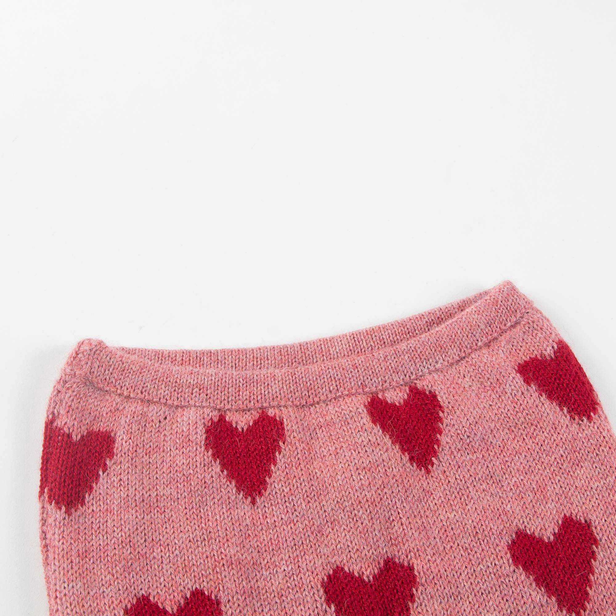 Baby Rose Pink Heart Alpaca Wool Trousers
