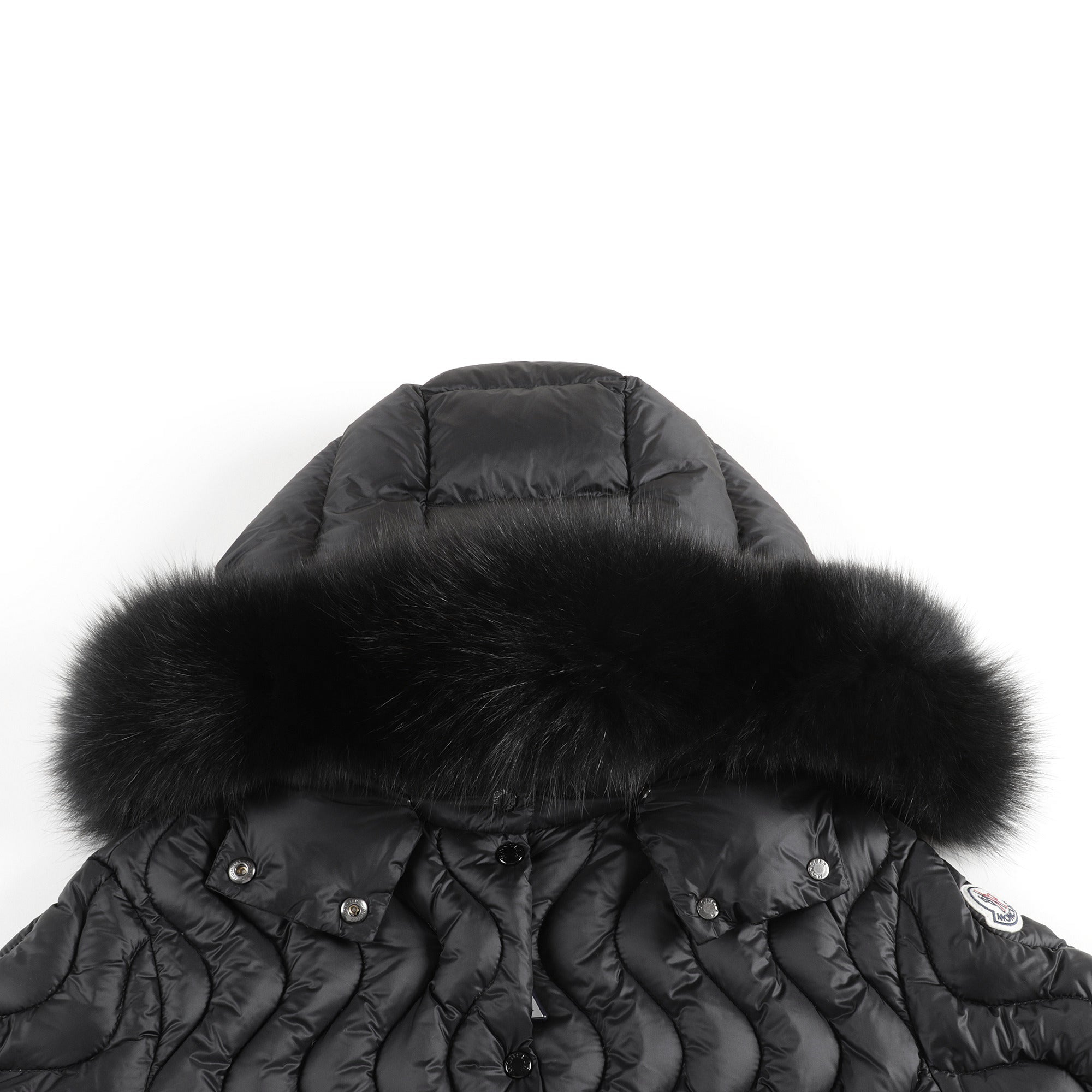 Girls Black Pearl Long Parka