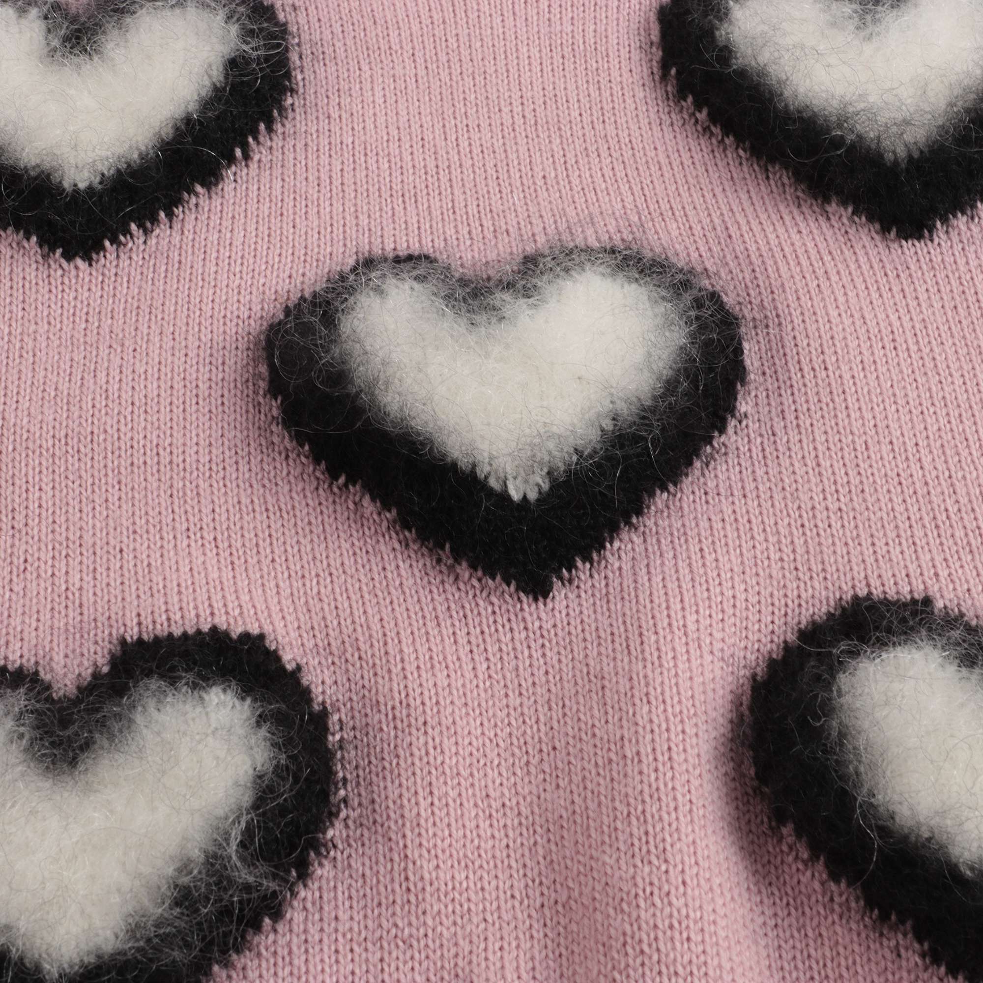 Girls Pink Heart Wool Sweater