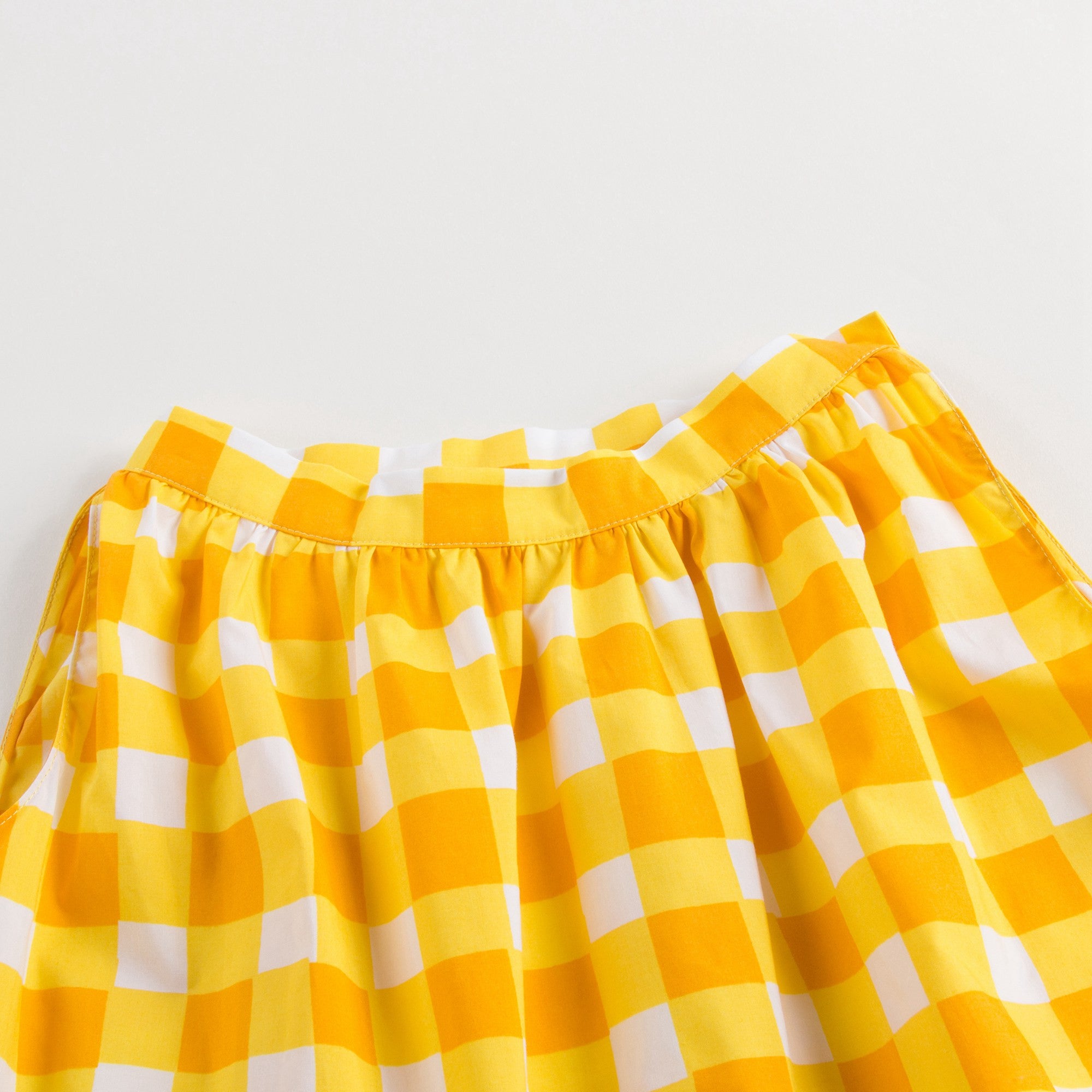 Girls Yellow Checked Dress