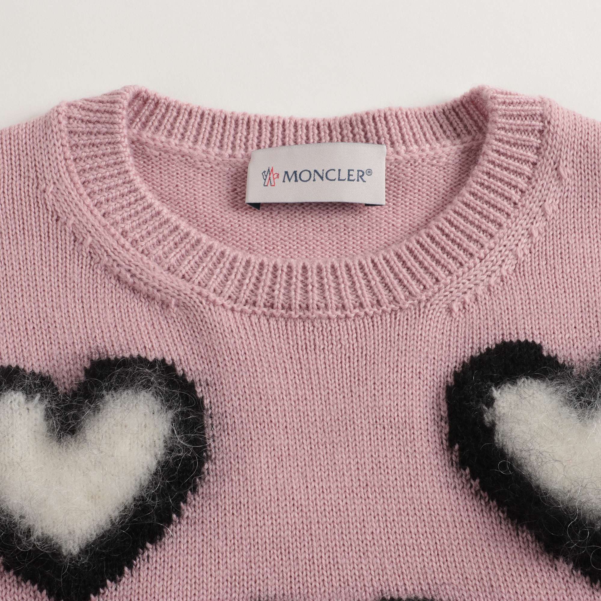 Girls Pink Heart Wool Sweater