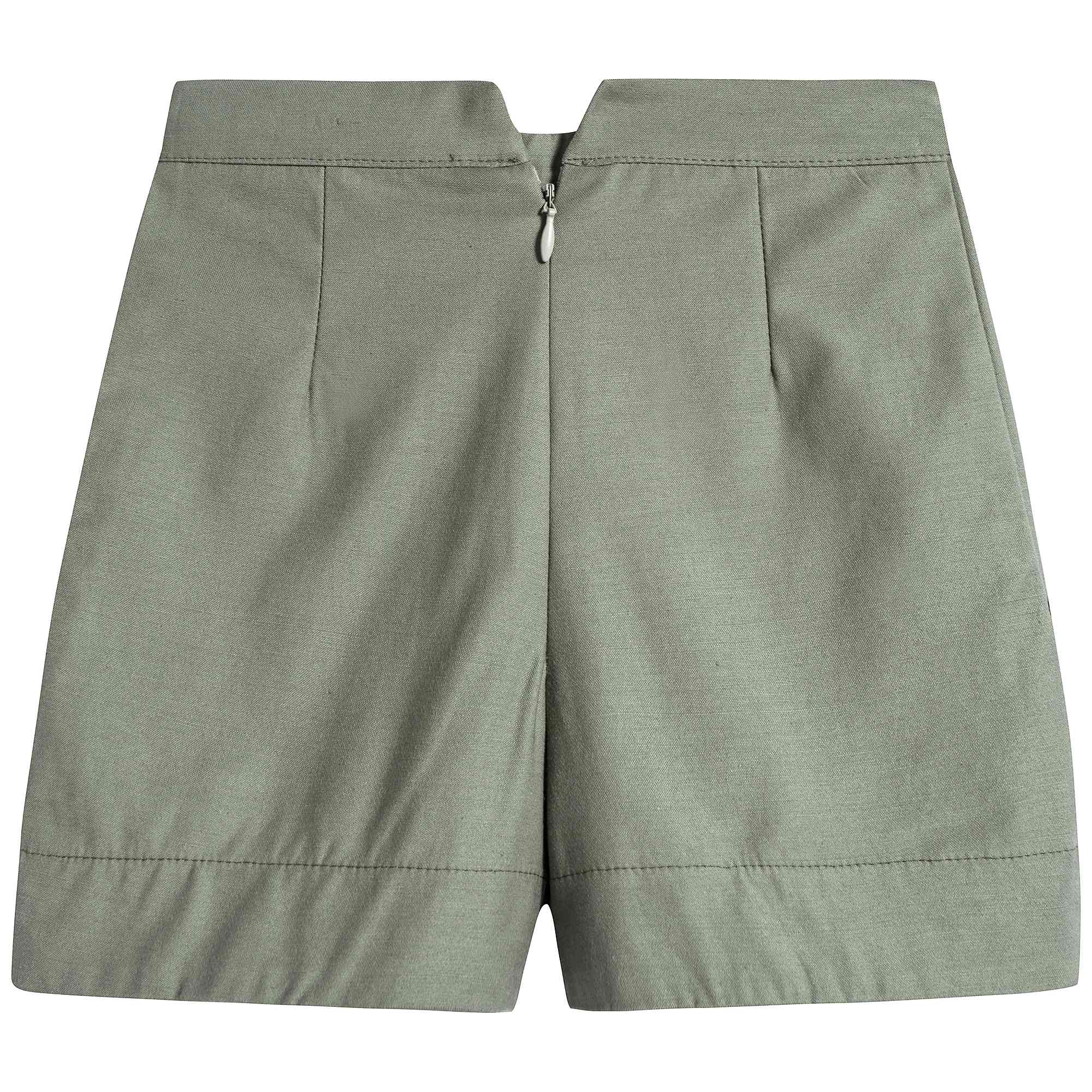 Girls Green Bermuda Shorts