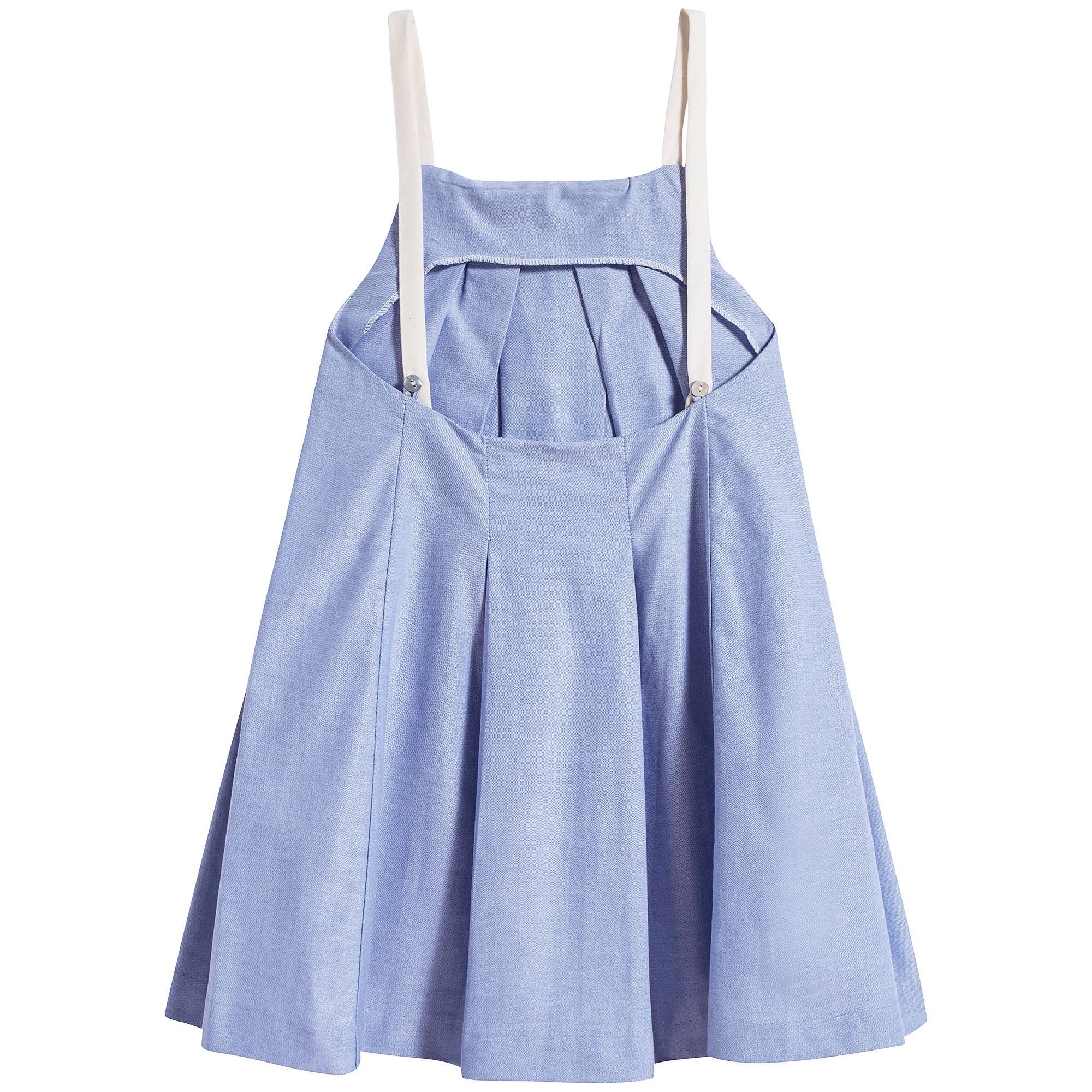 Girls Blue Pleated Dress