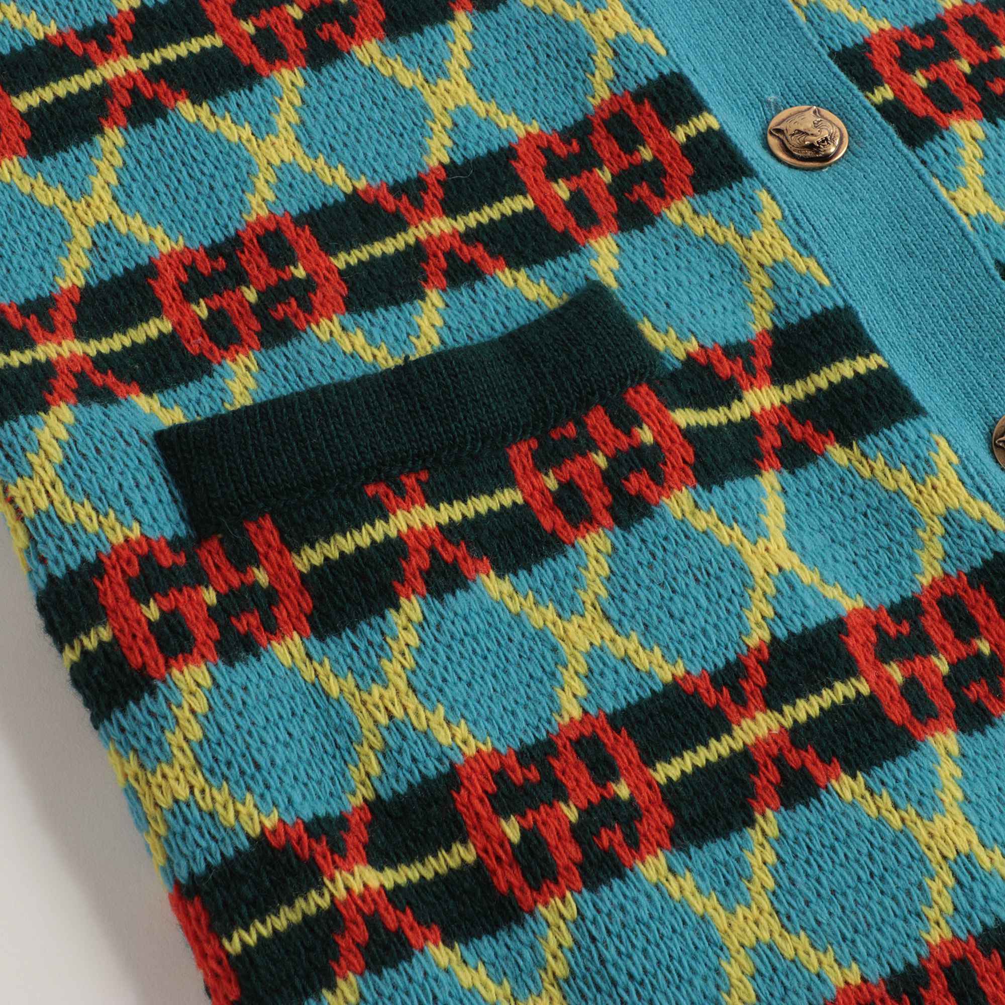 Girls Blue & Green Wool Coat
