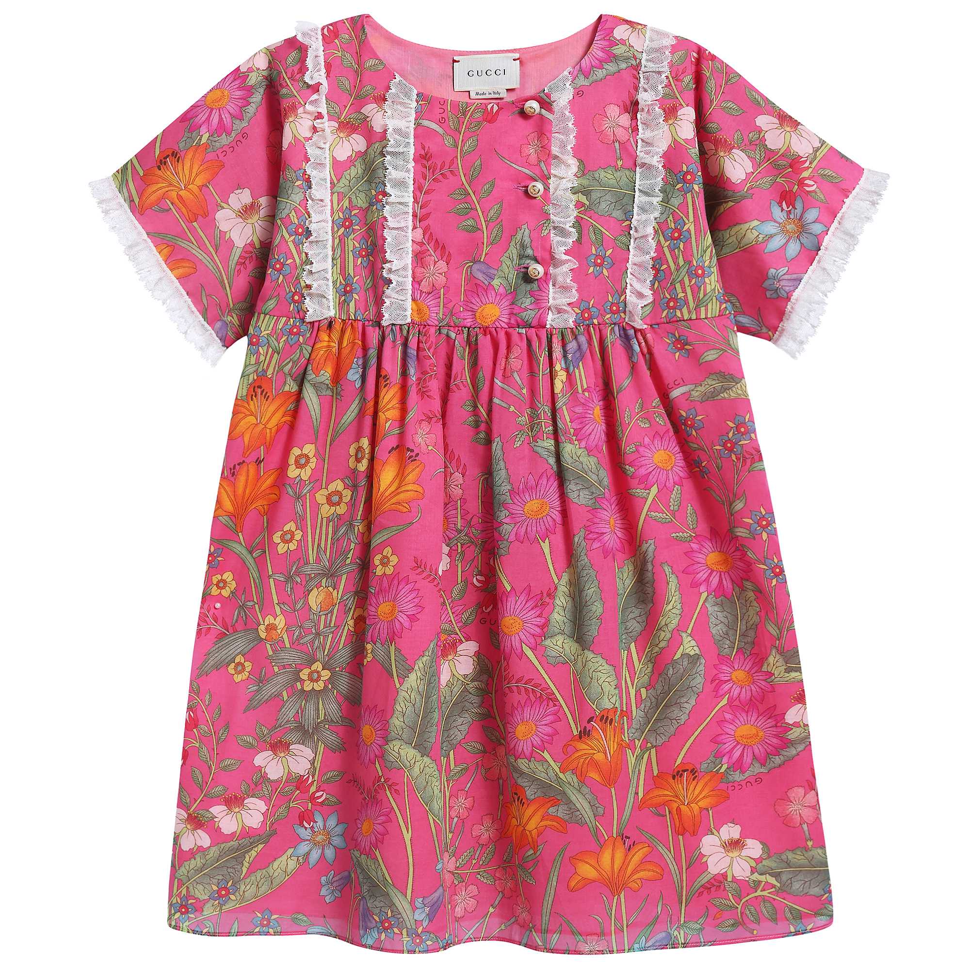 Girls Pink Printed Dress