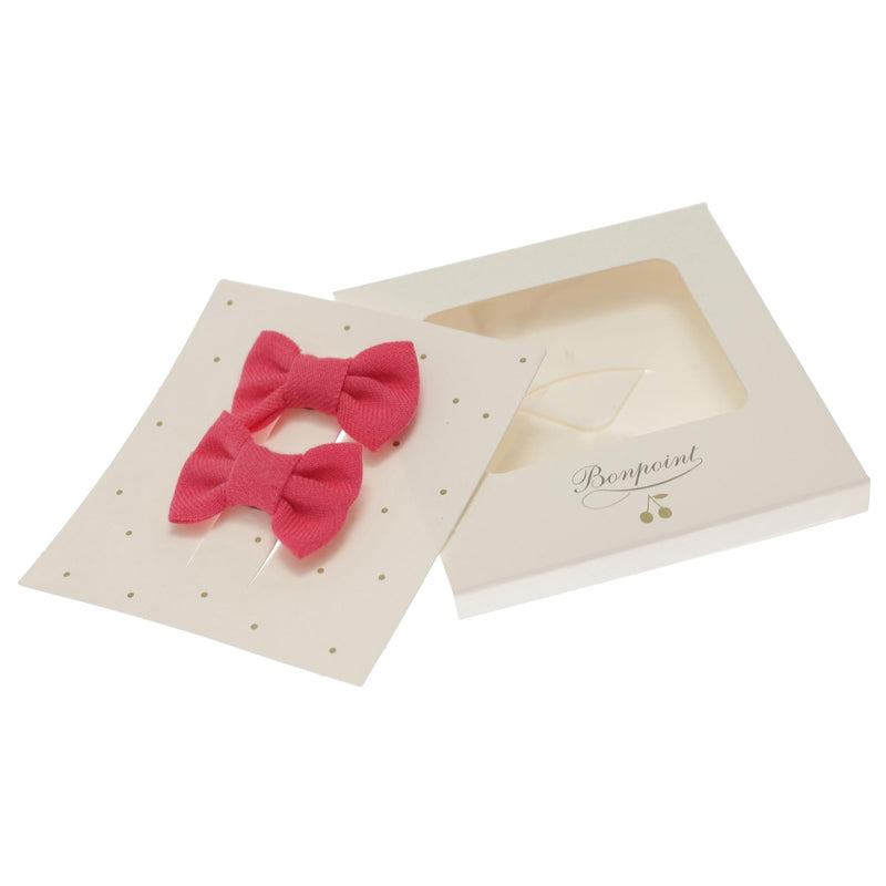 Girls Candy Pink Bow Two Piece Hairclip - CÉMAROSE | Children's Fashion Store - 1