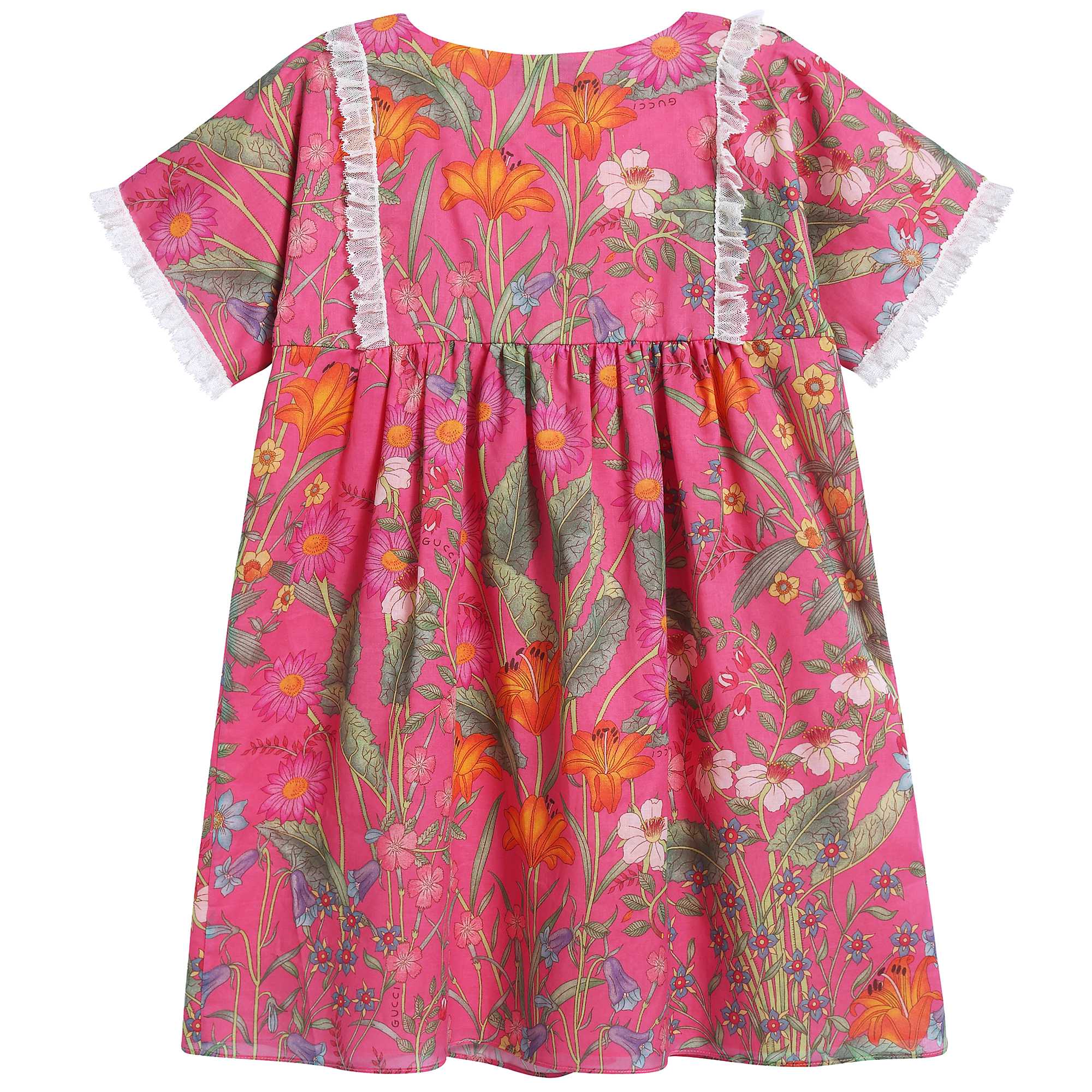 Girls Pink Printed Dress