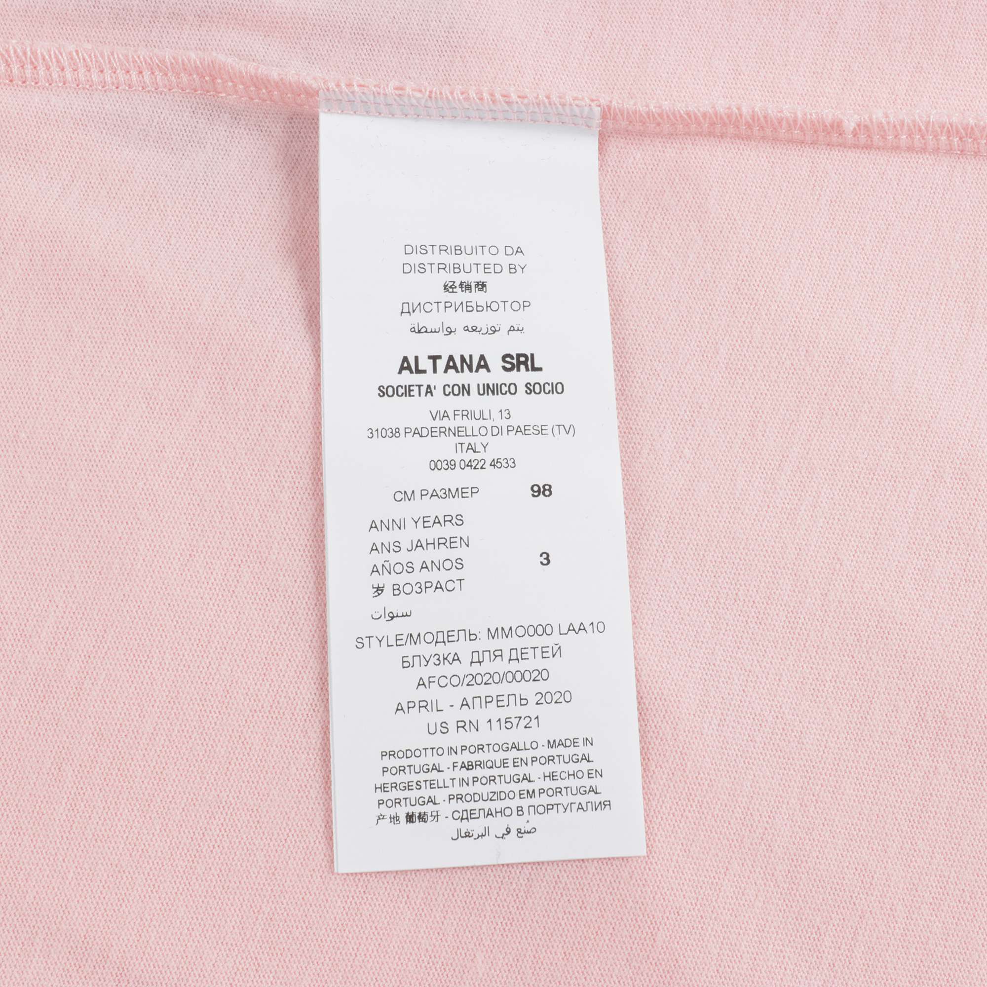 Baby Boys & Girls Pink Print Cotton Long Sleeves T-Shirt