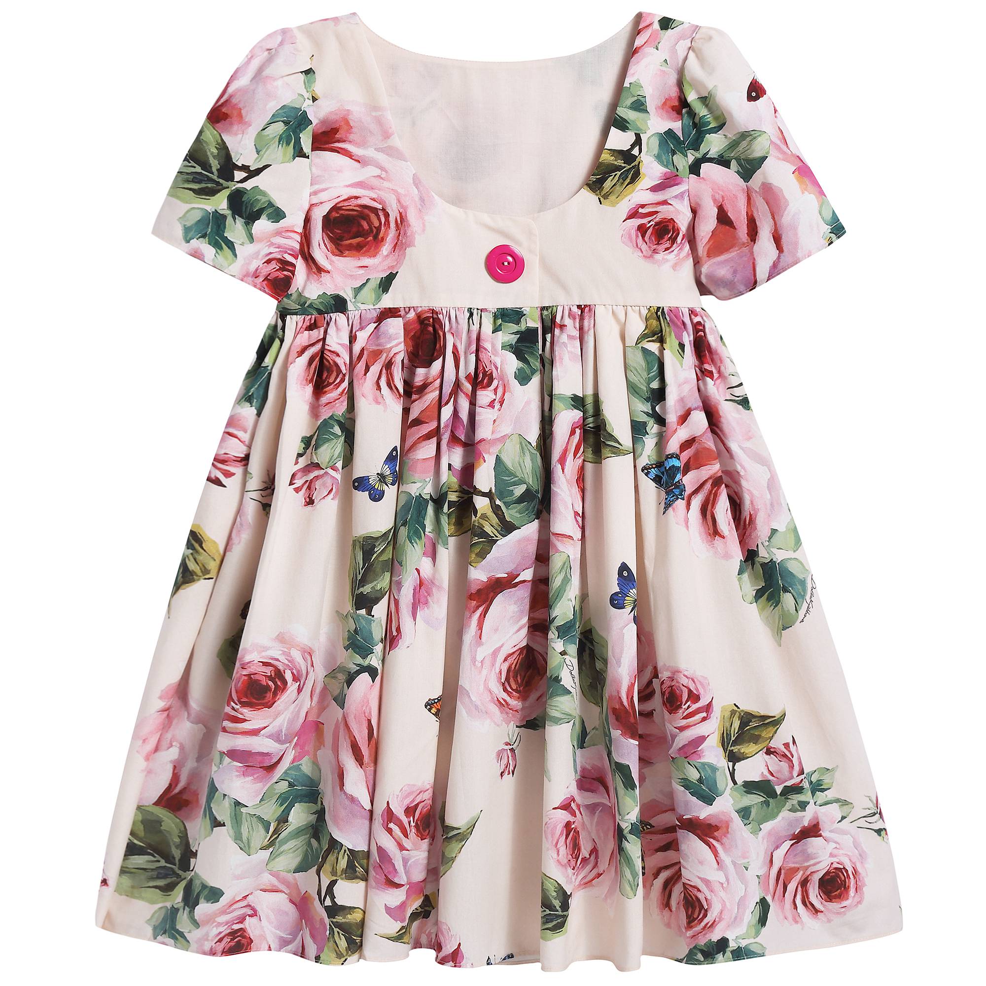 Girls Pale Pink & Rose "Butterfly" Dress