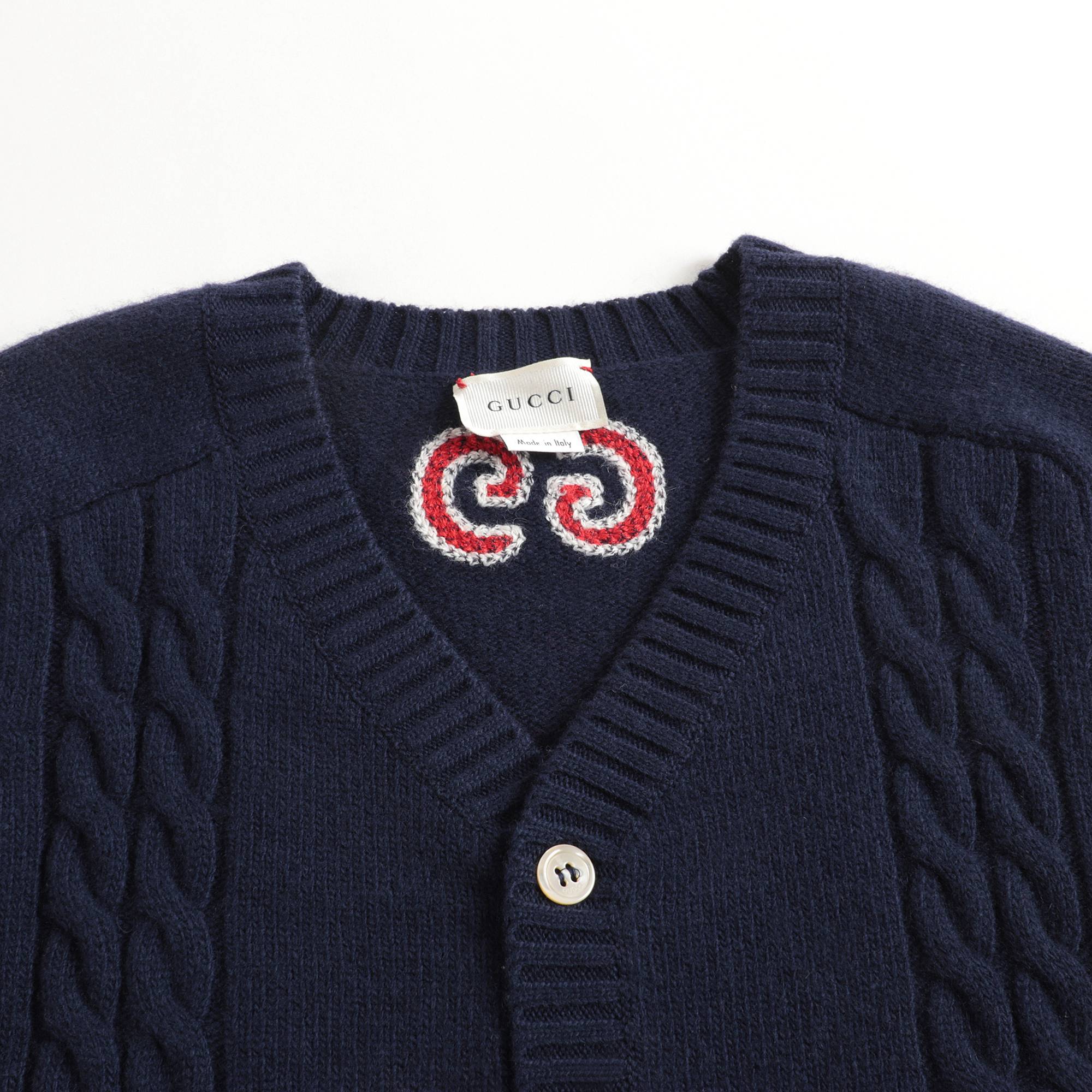 Boys Dark Blue Wool Cardigan
