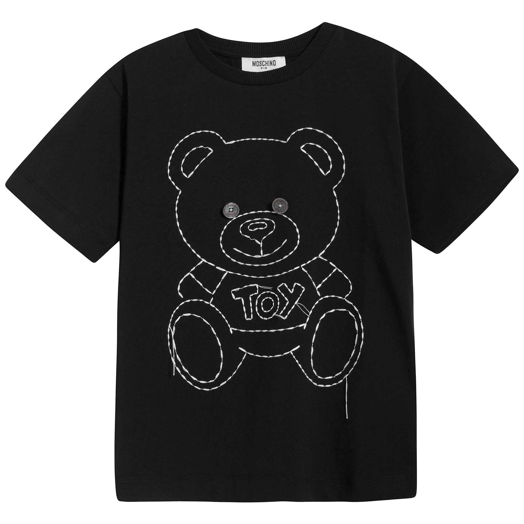 Boys & Girls Black Cotton T-shirt