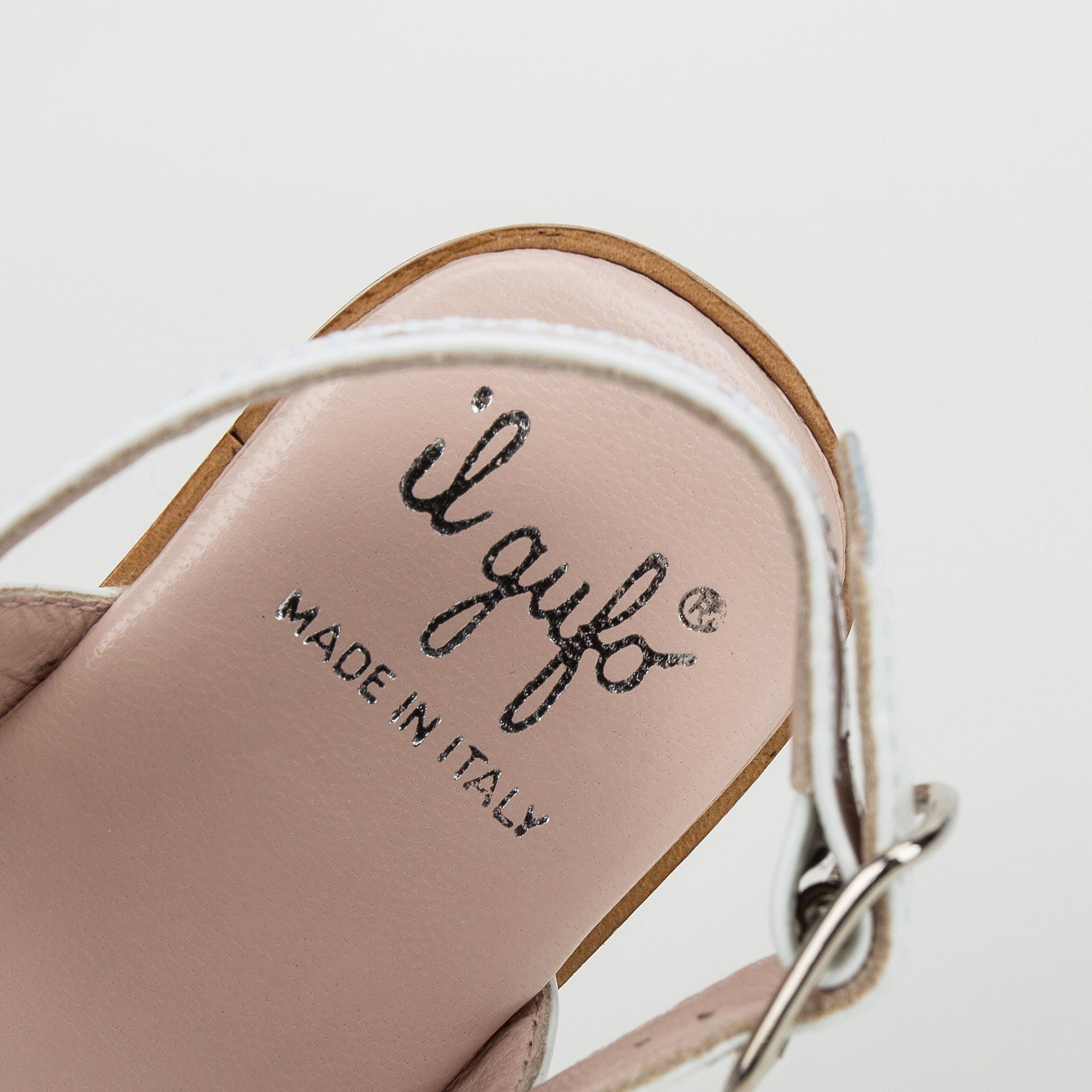 Girls White&Silver Velcro Tape Sandals