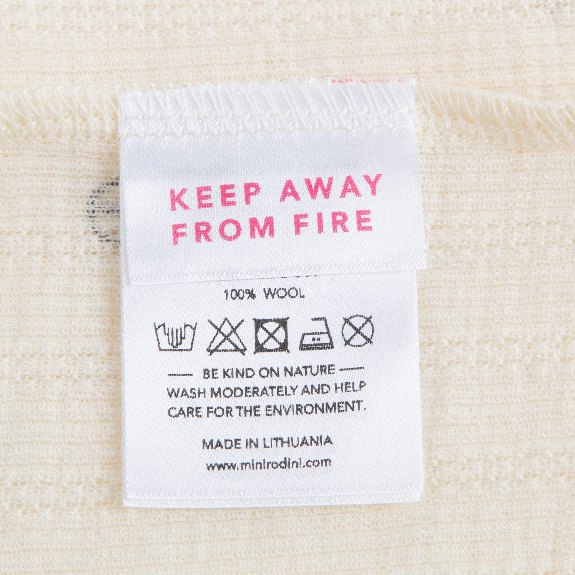 Girls Off White Organic Merino Wool Leggings