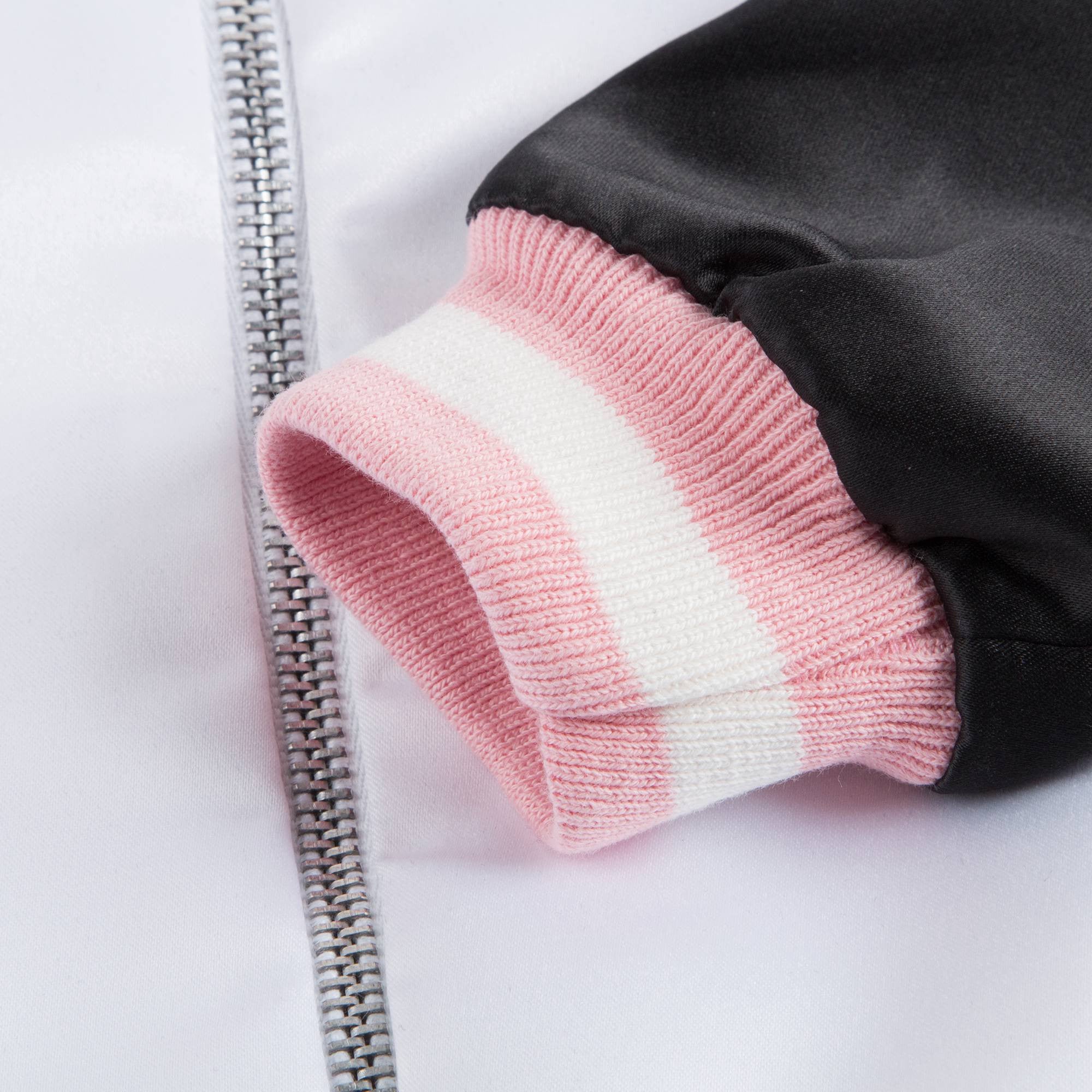 Girls White & Black Logo Jacket