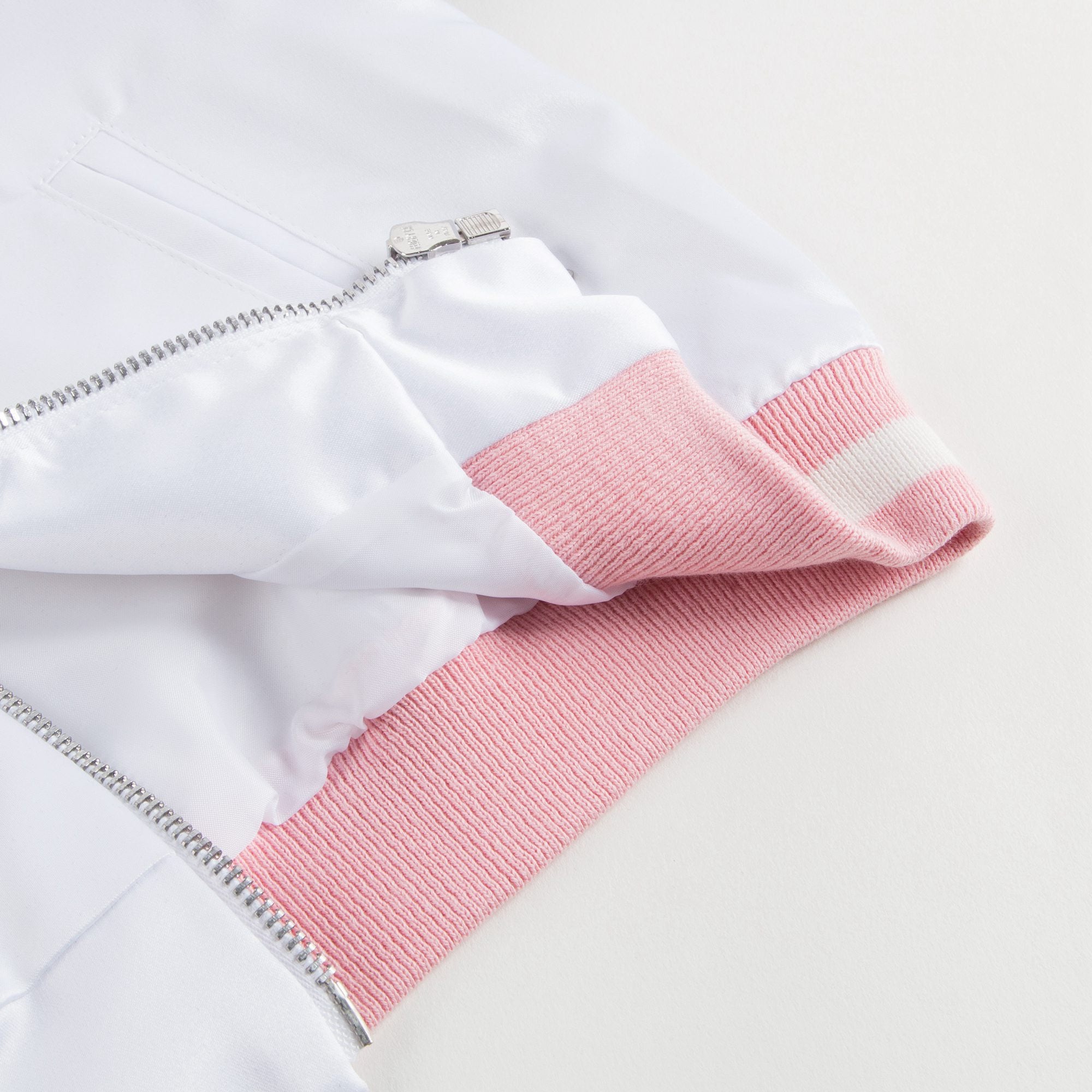 Girls White & Black Logo Jacket
