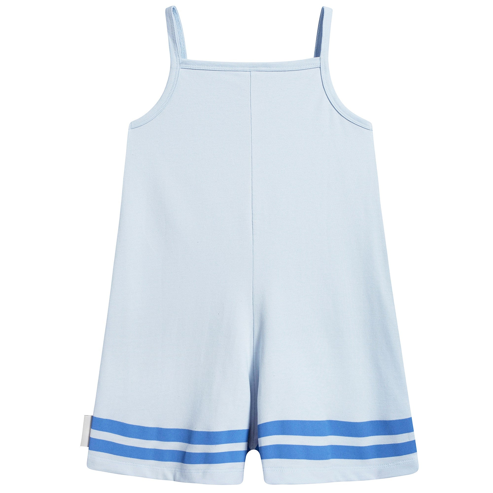 Girls Light Blue Pima  Cotton Rompers