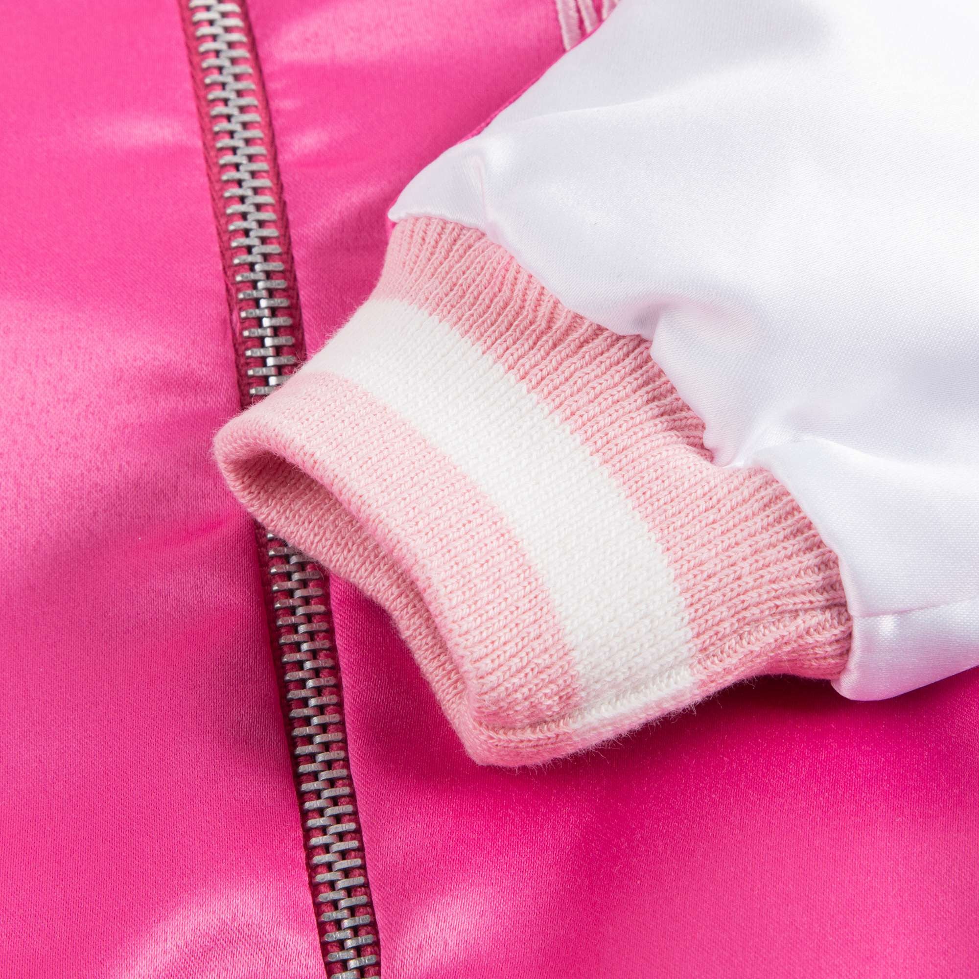 Girls White & Pink Logo Jacket