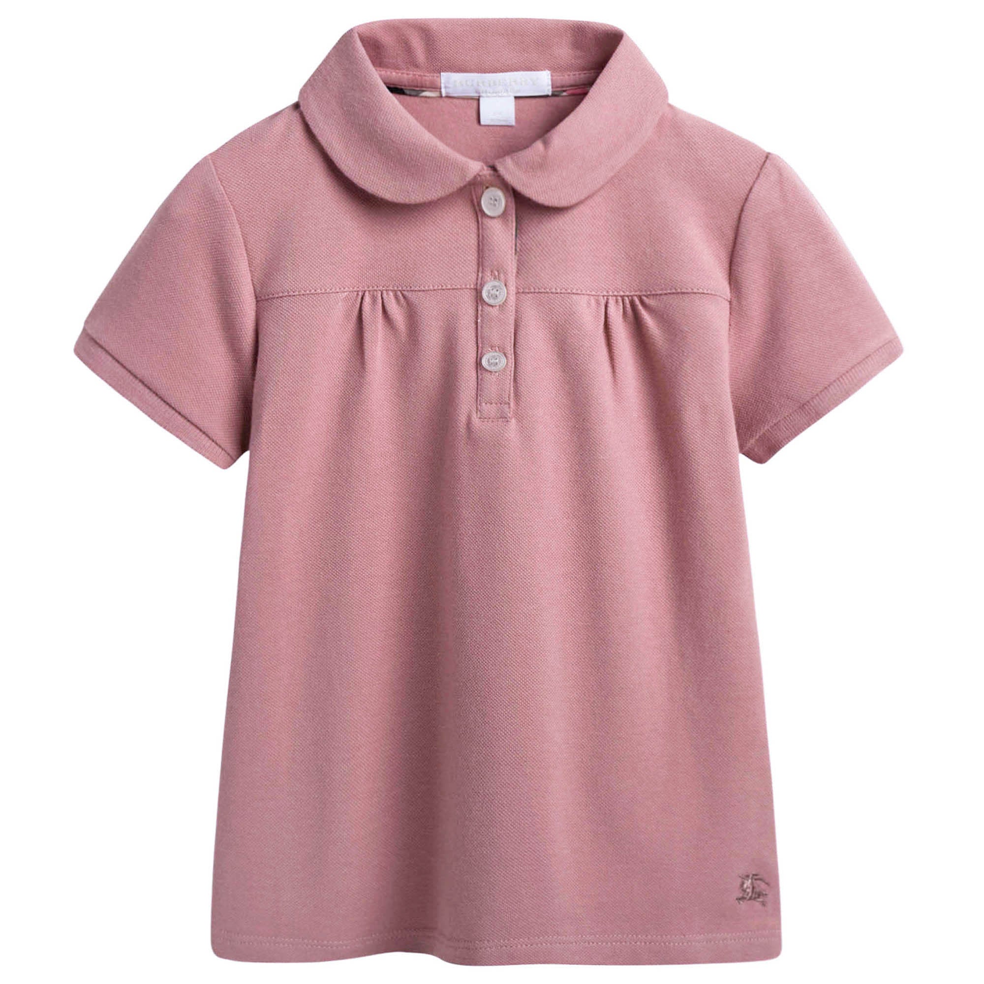 Girls Pink Cotton Piqu茅 Polo Shirt