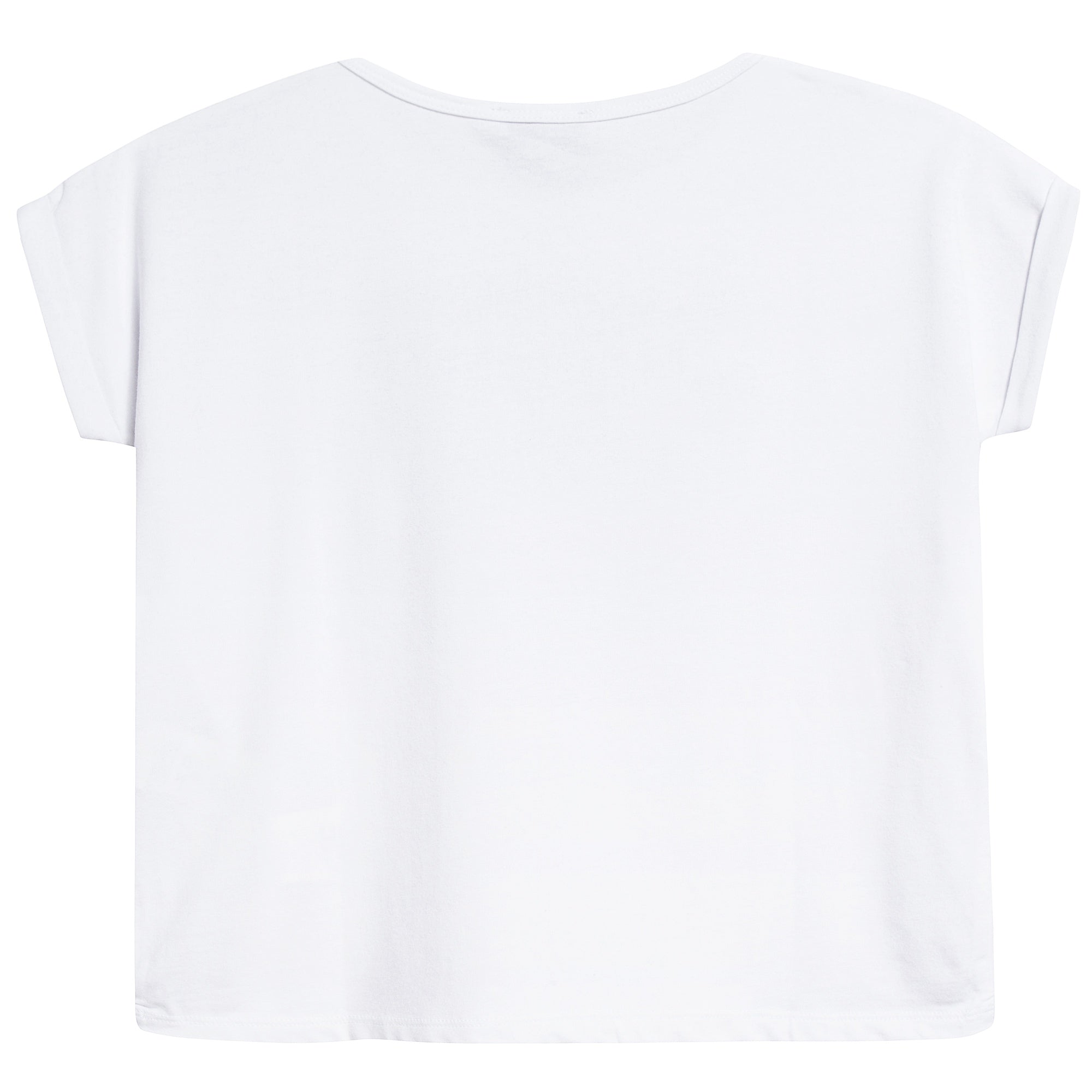 Girls White Tiger Printed Cotton T-shirt