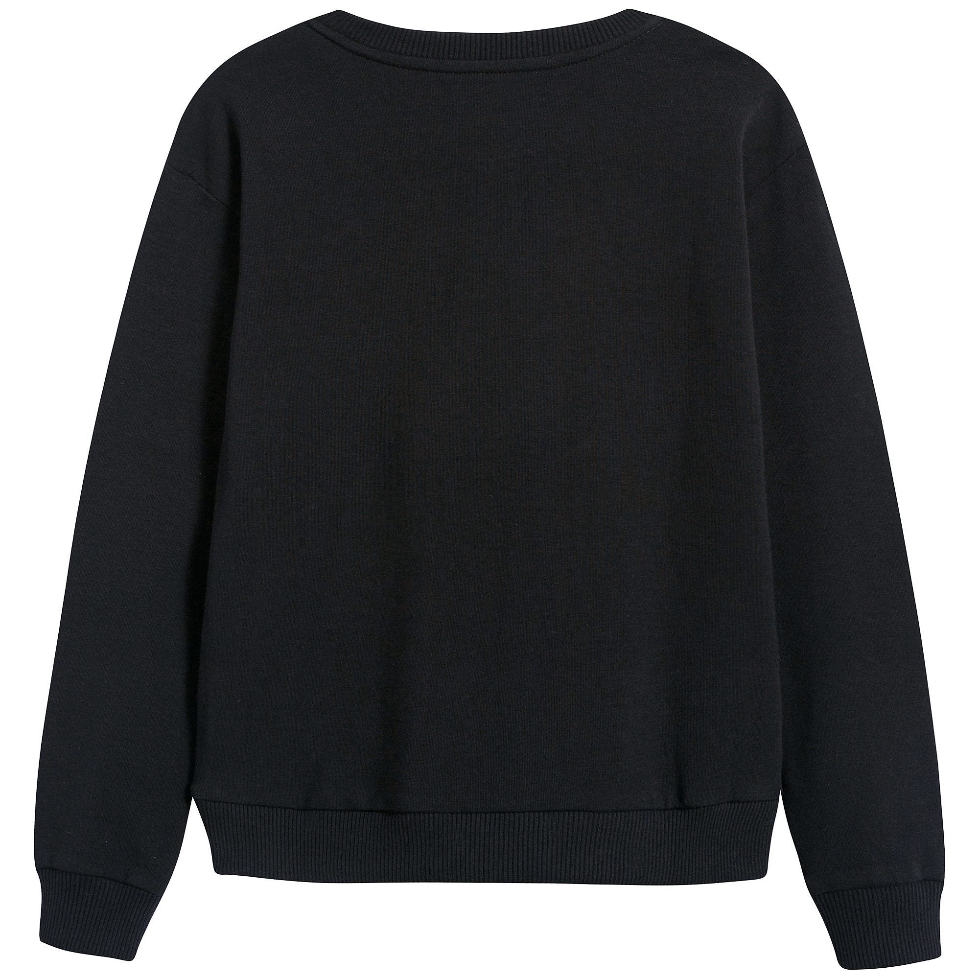 Girls Black Cotton Sweatshirt