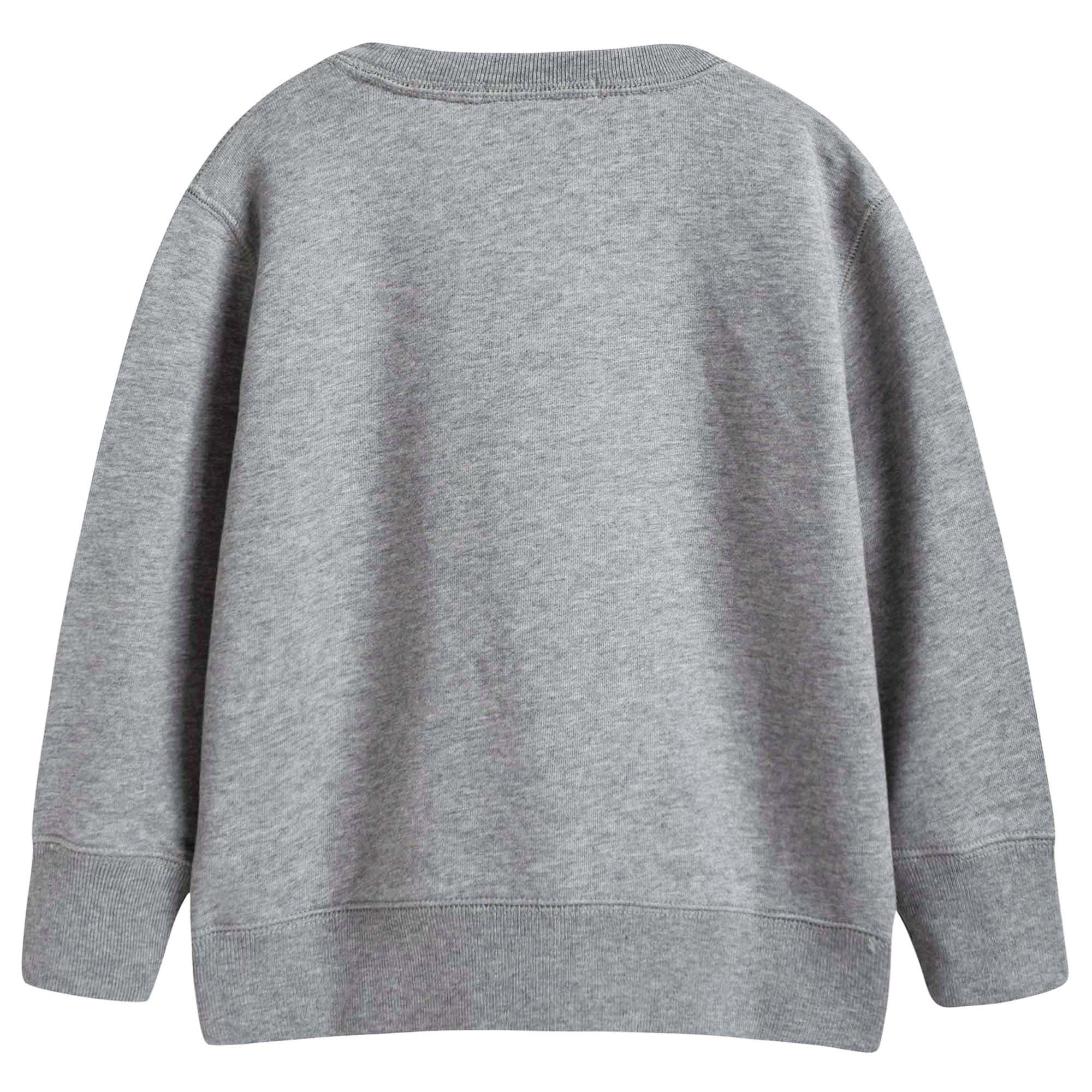 Boys Grey Embroidered Cotton Jersey Sweatshirt