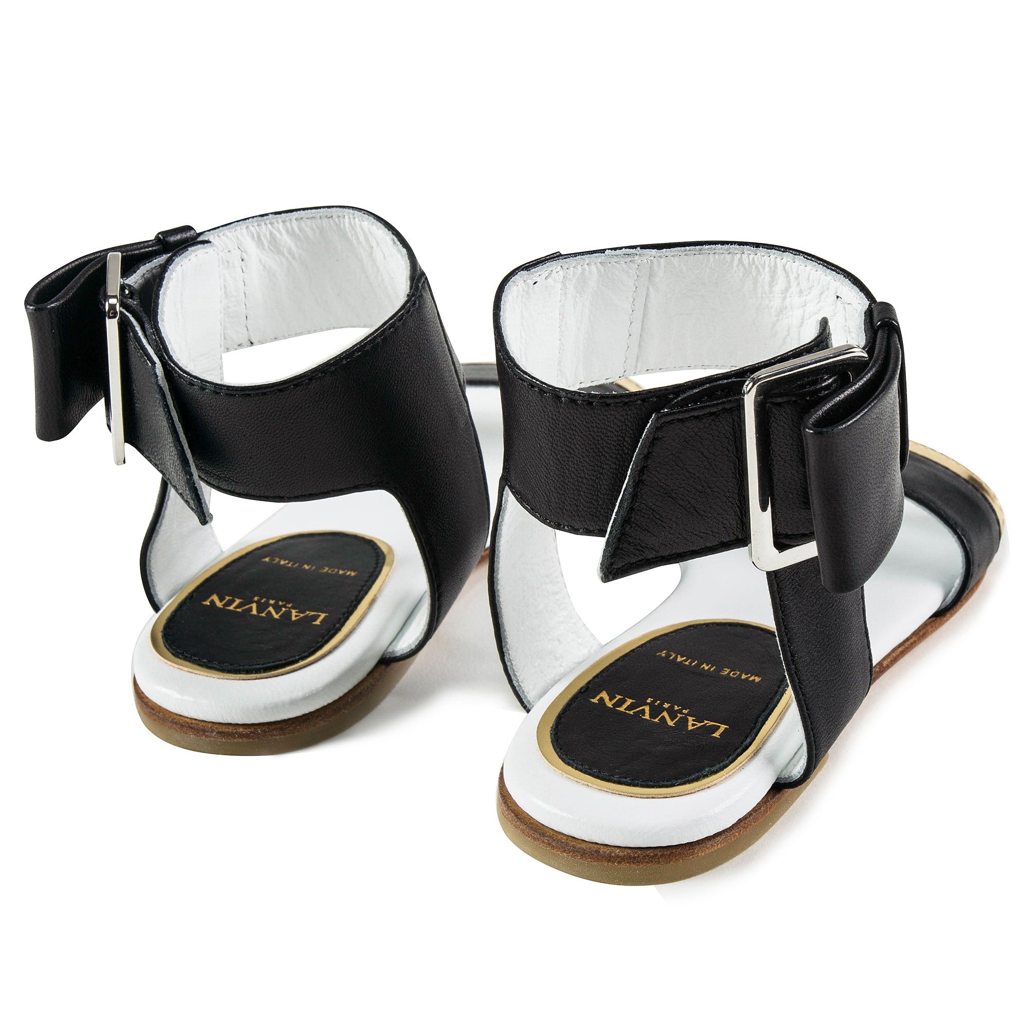 Girls Black & Gold Sandals