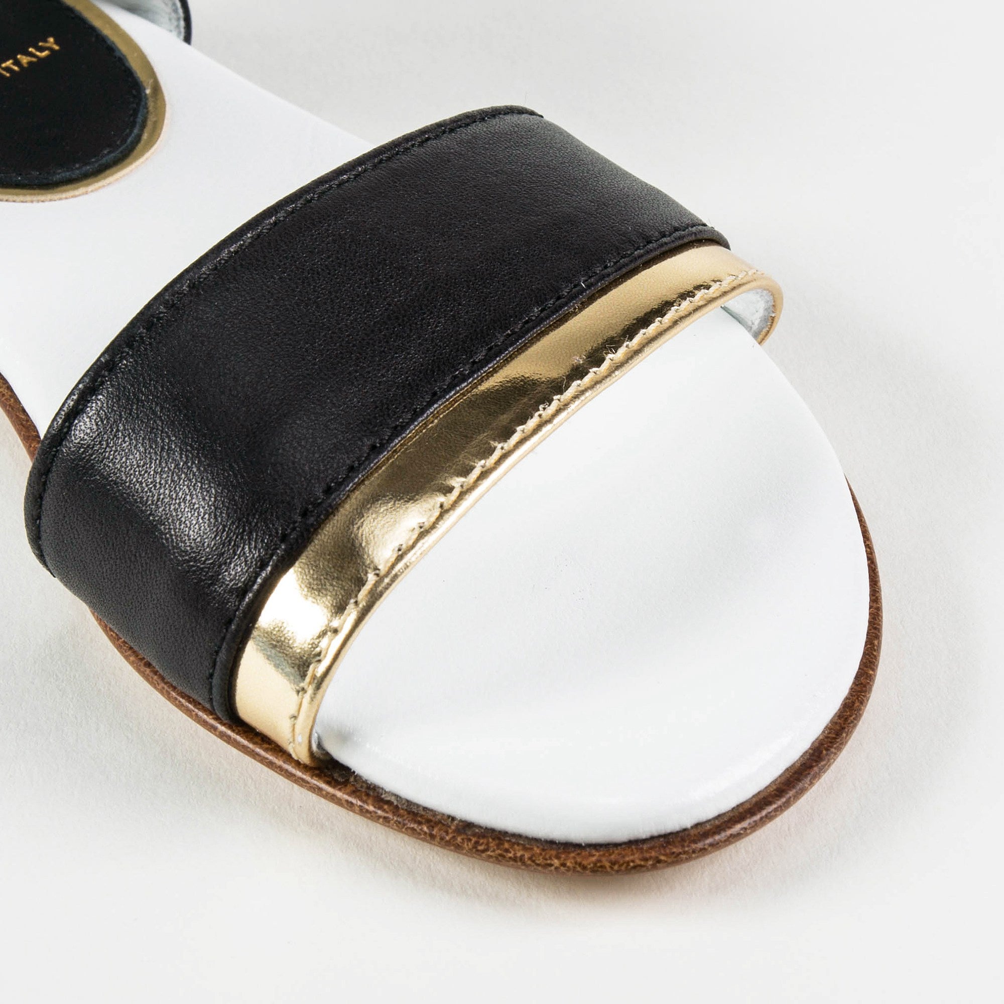 Girls Black & Gold Sandals