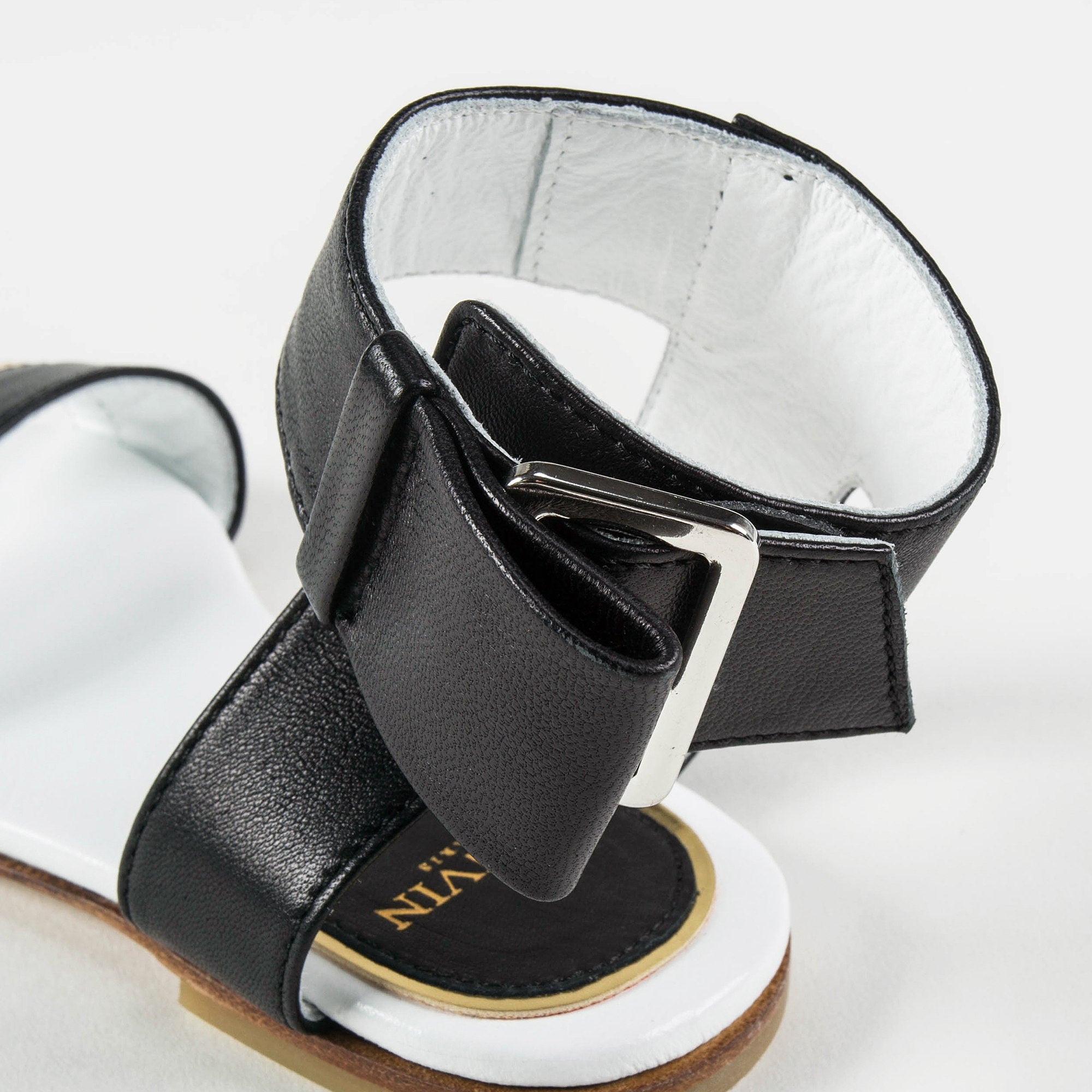 Girls Black & Gold Sandals