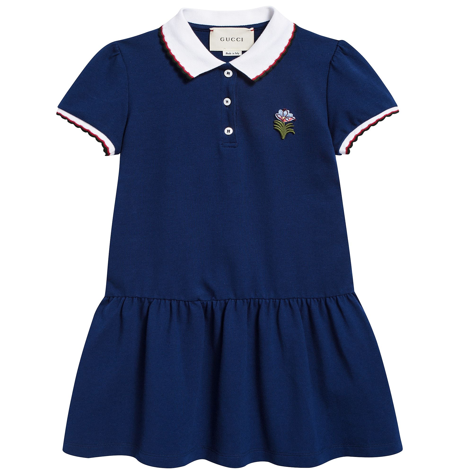 Girls Blue Flower Printed Dress