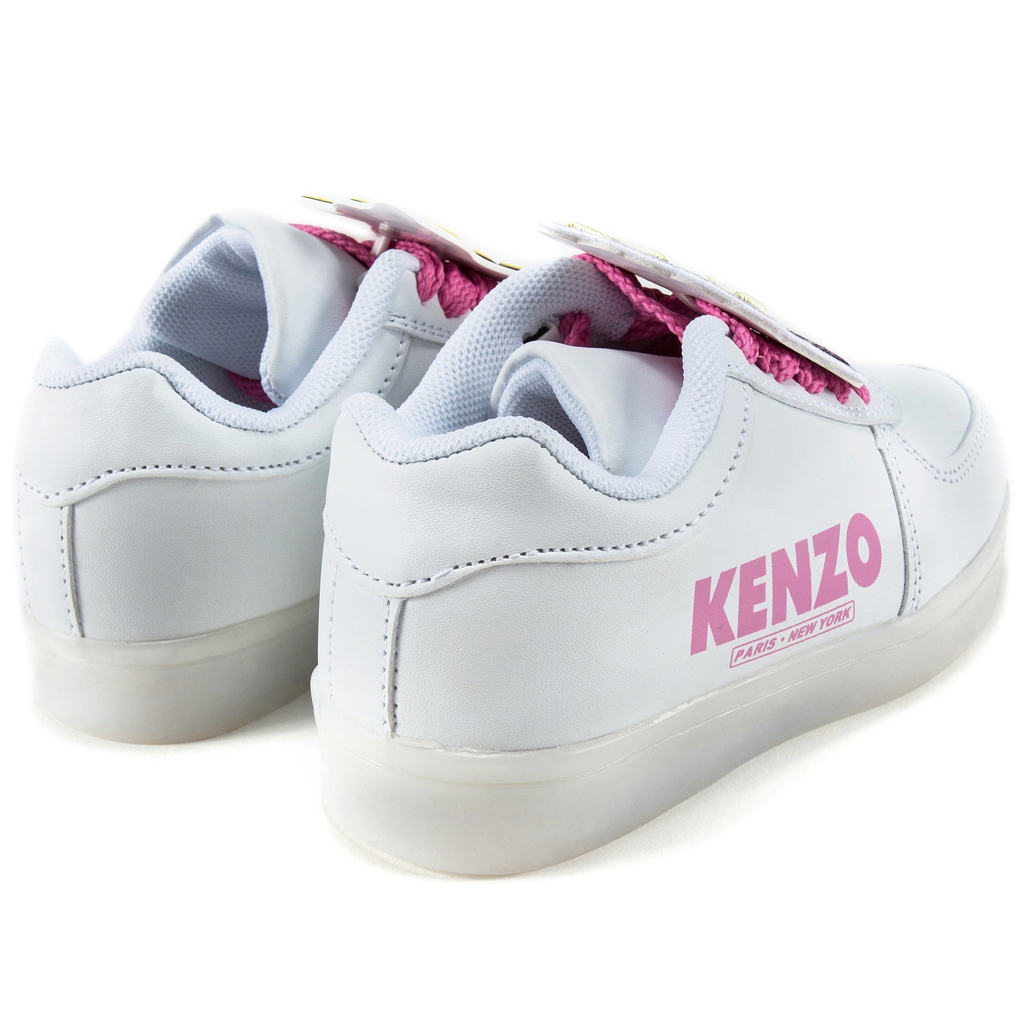 Girls White Flashing Sneakers