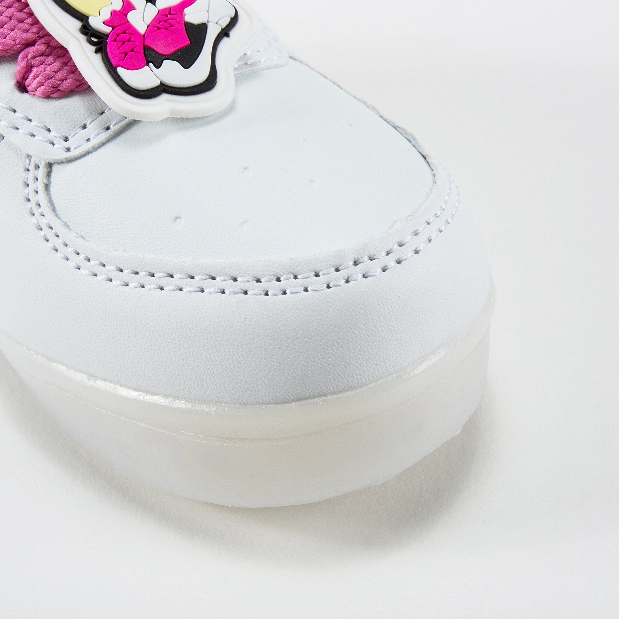 Girls White Flashing Sneakers