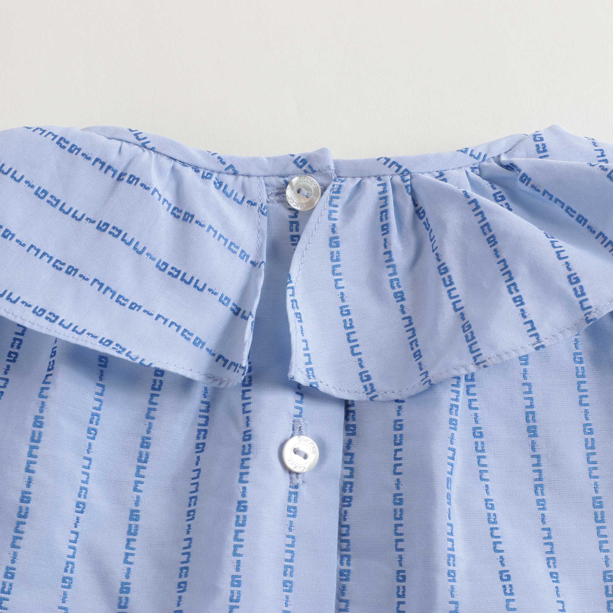 Baby Girls Light Blue Logo Cotton Shirt