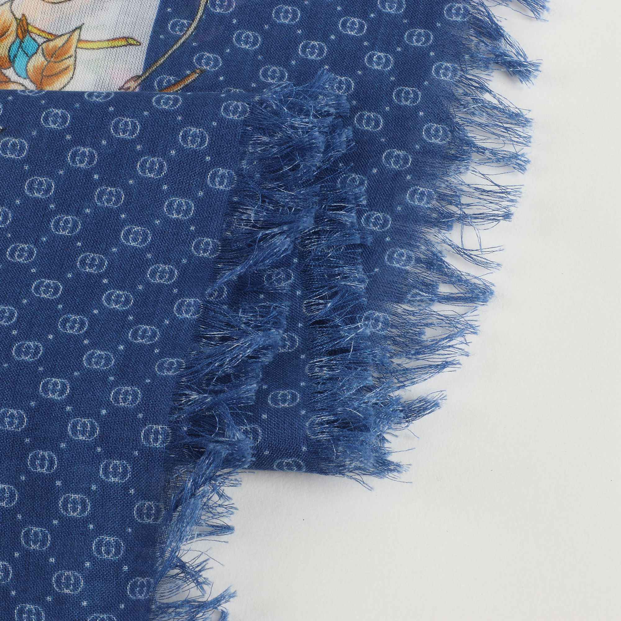 Girls Ivory & Blue "80X80CM" Scarves