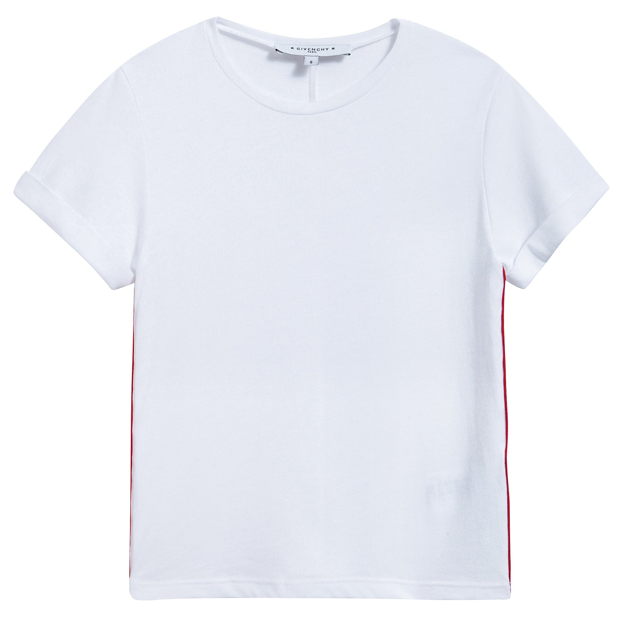 Girls White Cotton Logo T-shirt