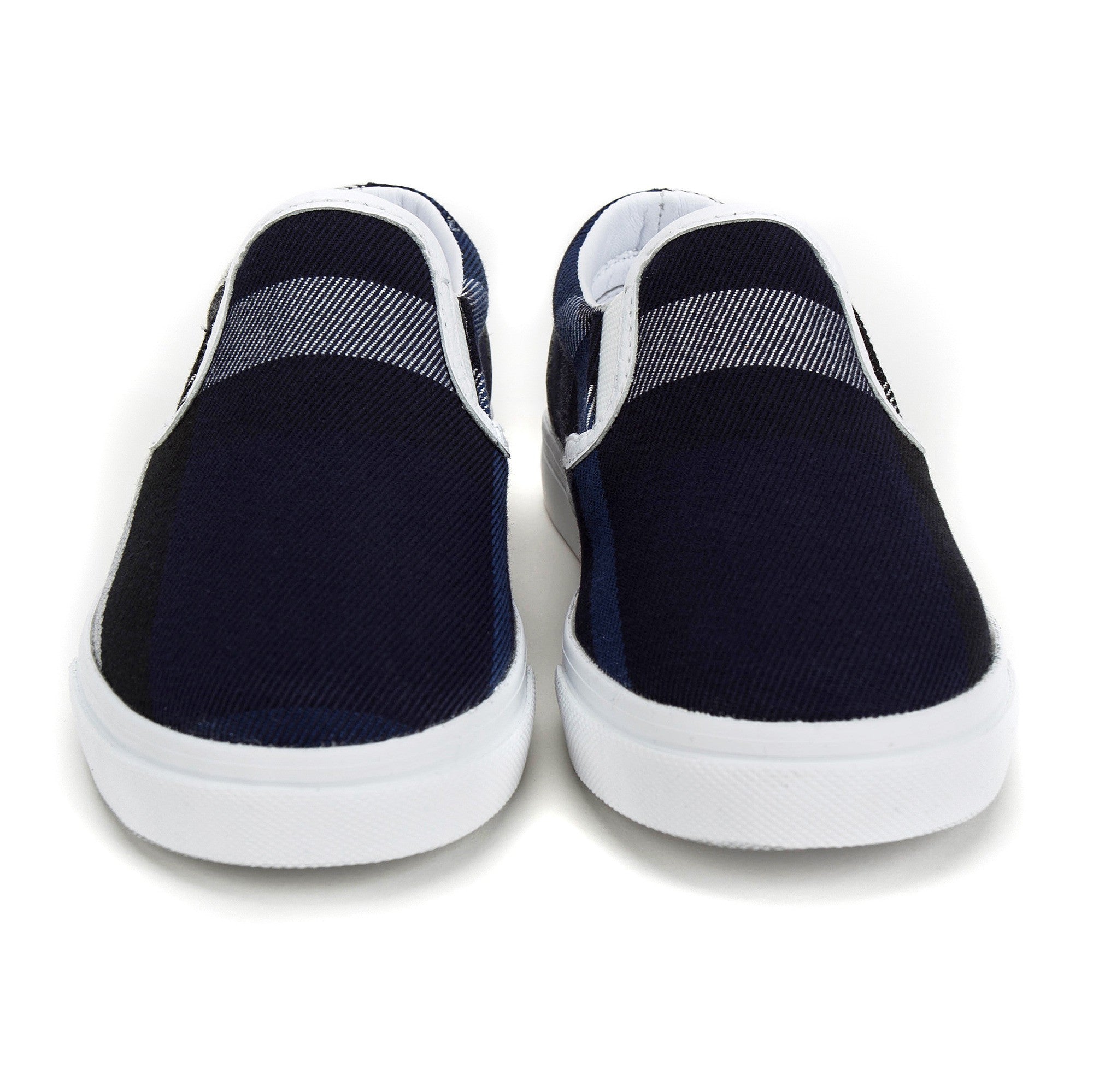 Boys Blue Check Trainers