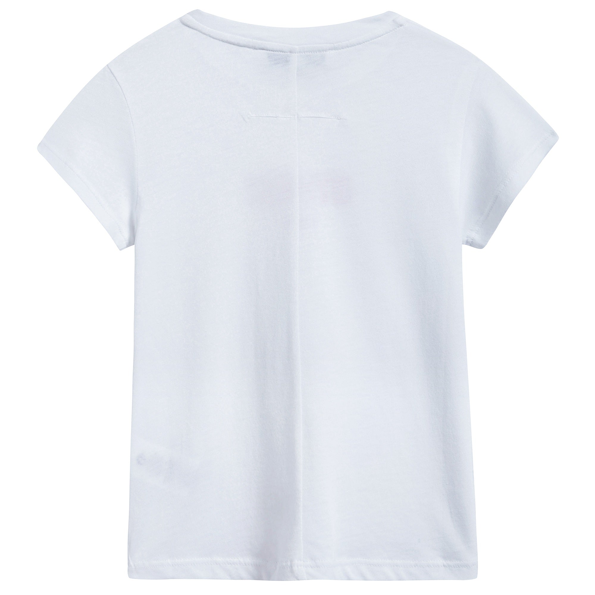 Girls White Cotton Pink Logo T-shirt