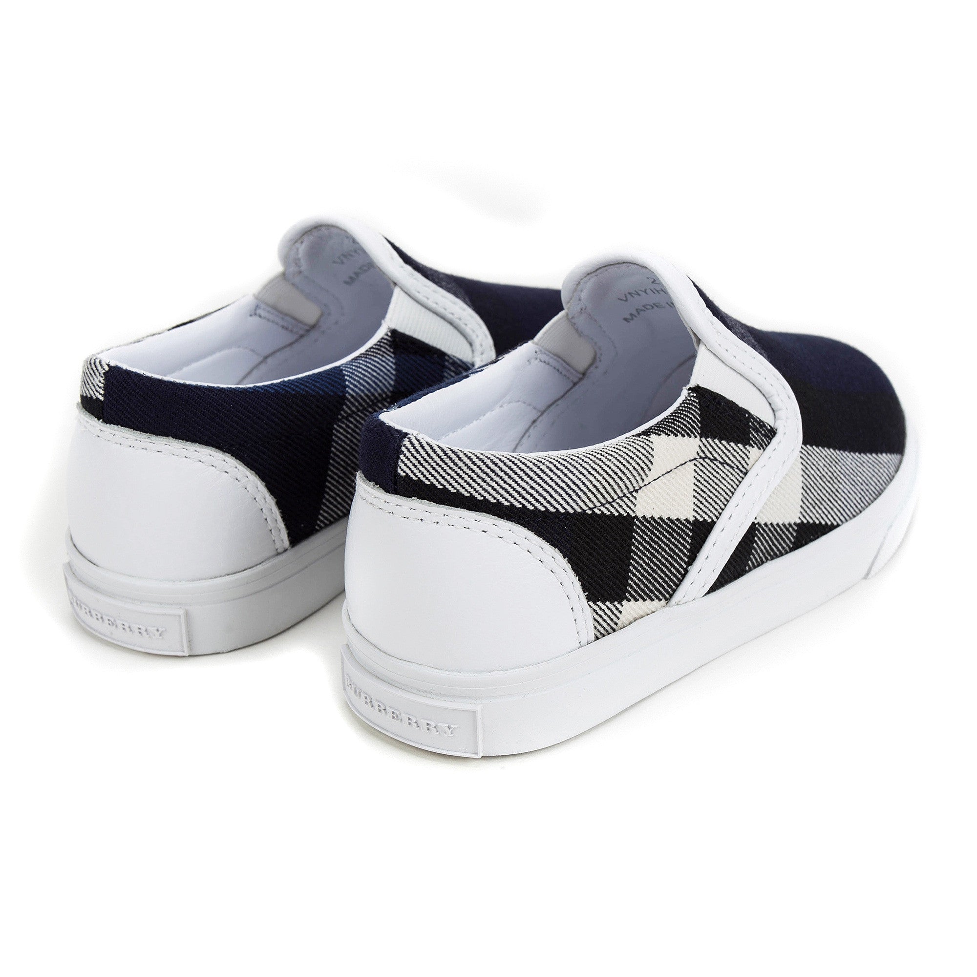 Boys Blue Check Trainers