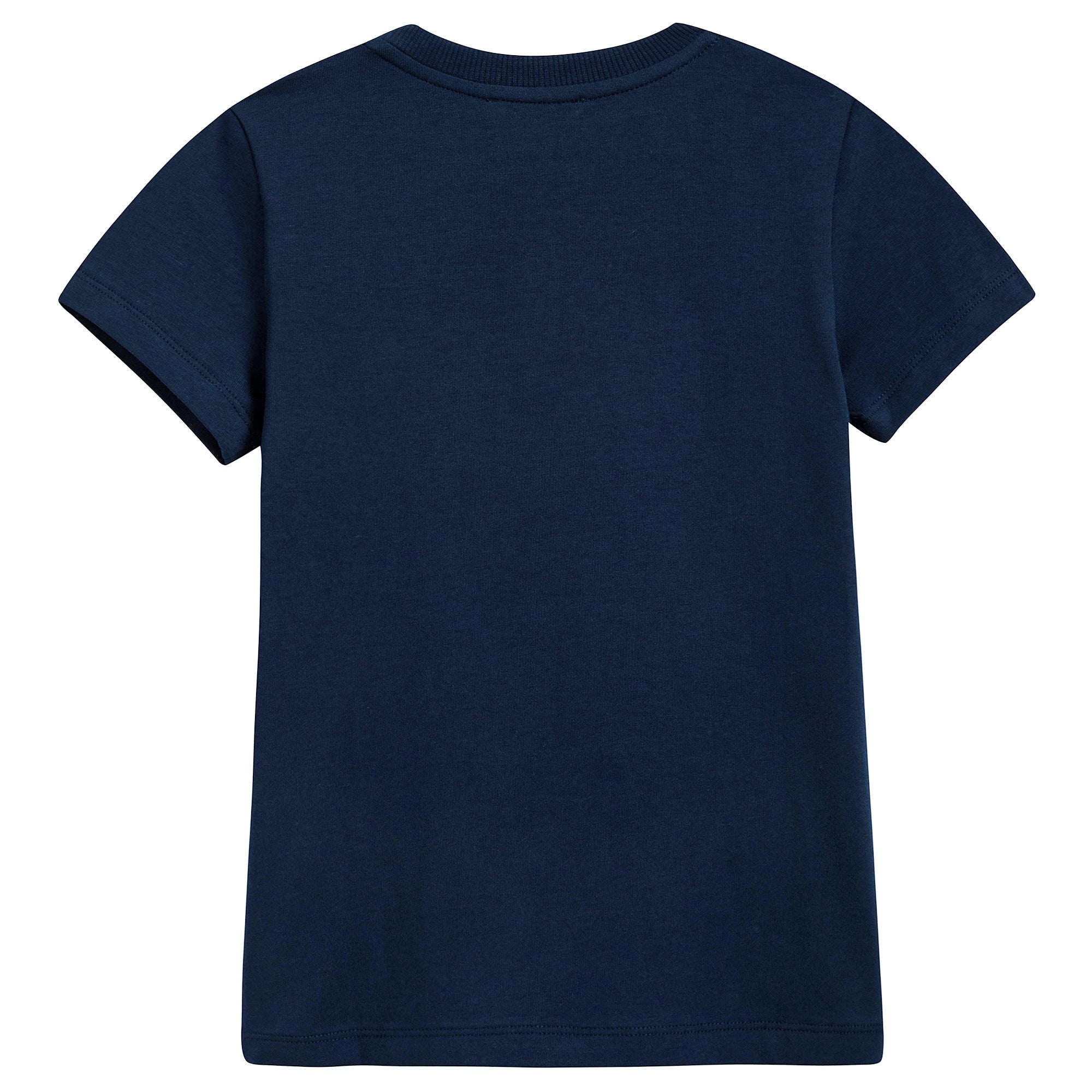 Girls Navy Blue Cotton Teddy Bear T-Shirt
