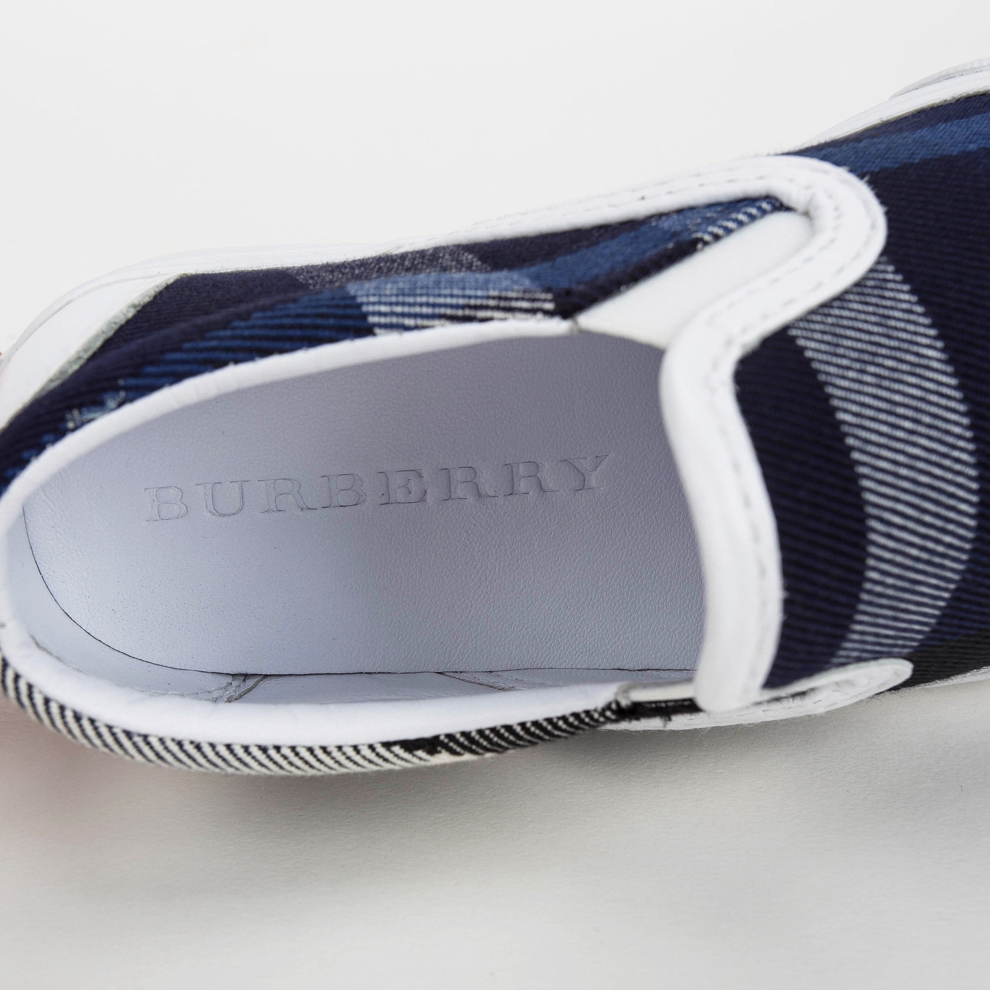 Boys Blue Check Trainers