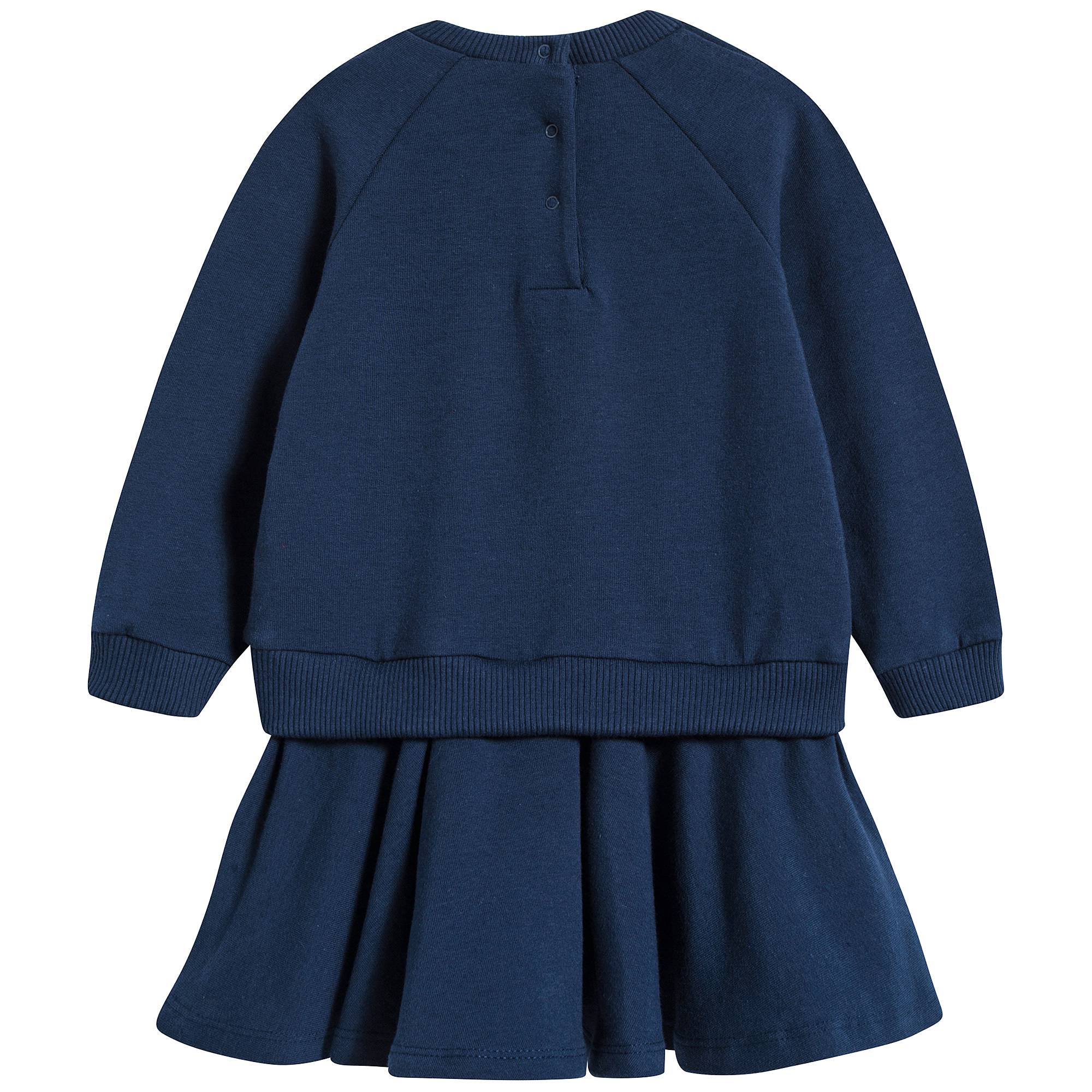 Baby Girls Navy Blue Cotton Dress