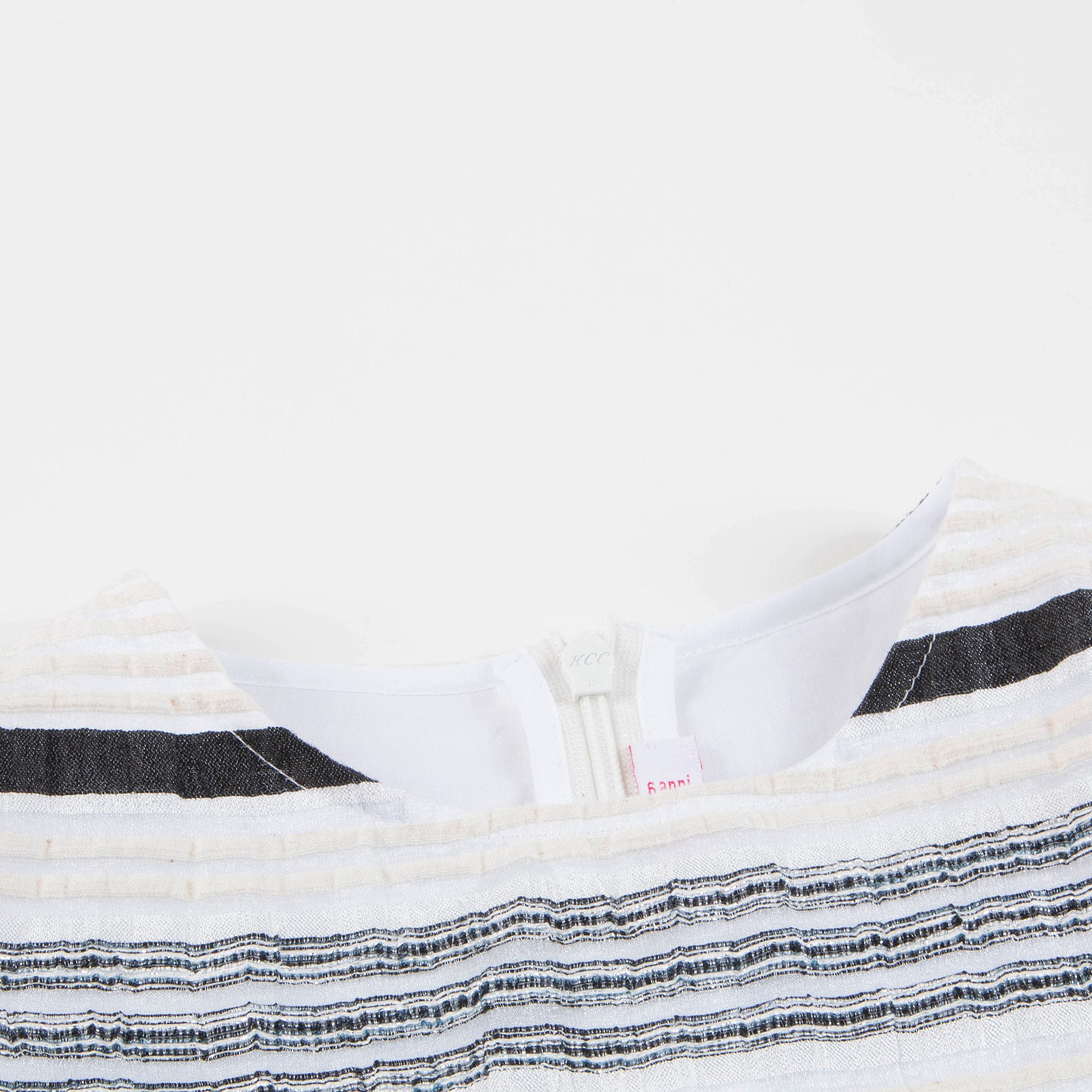 Girls White & Black Stripes Dress