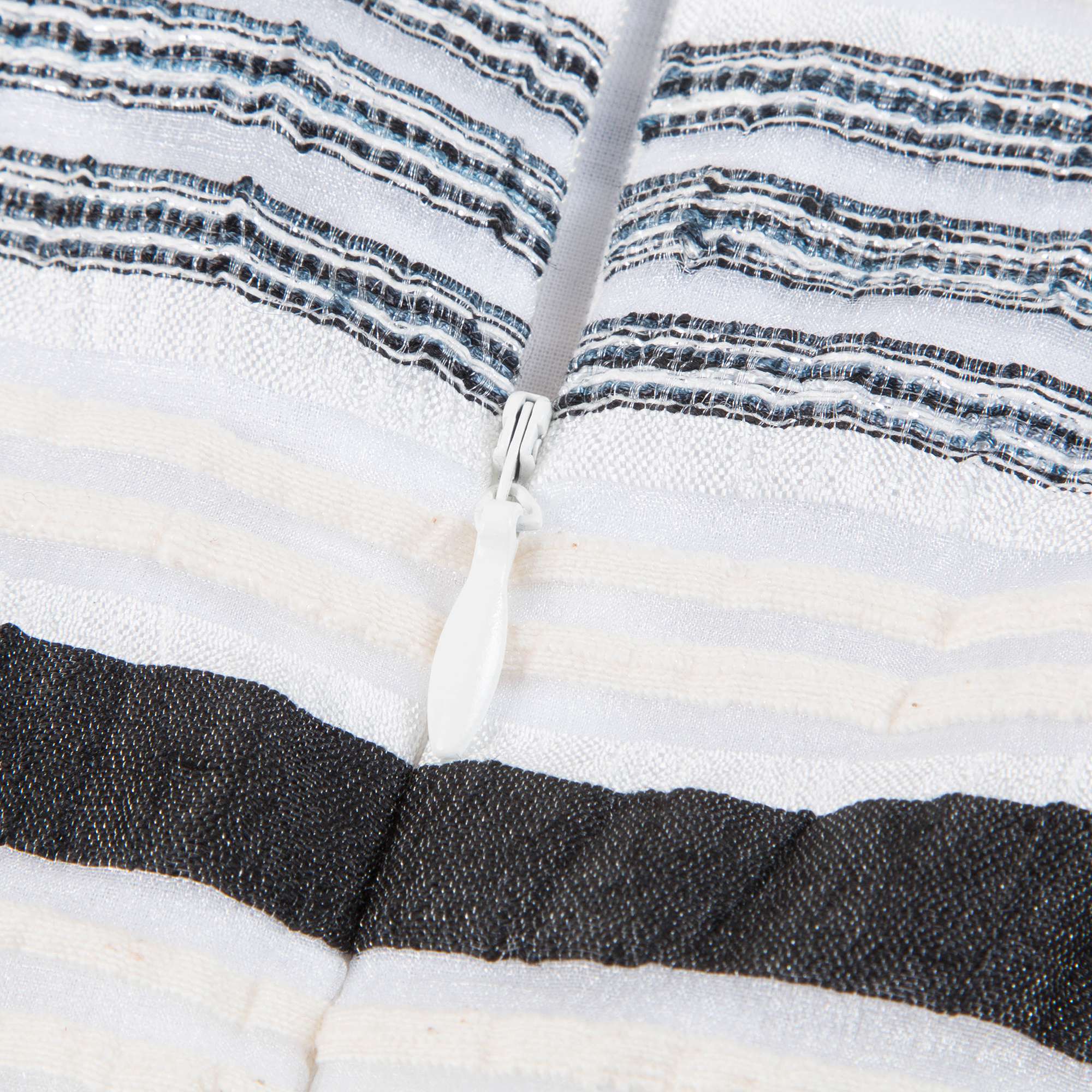 Girls White & Black Stripes Dress