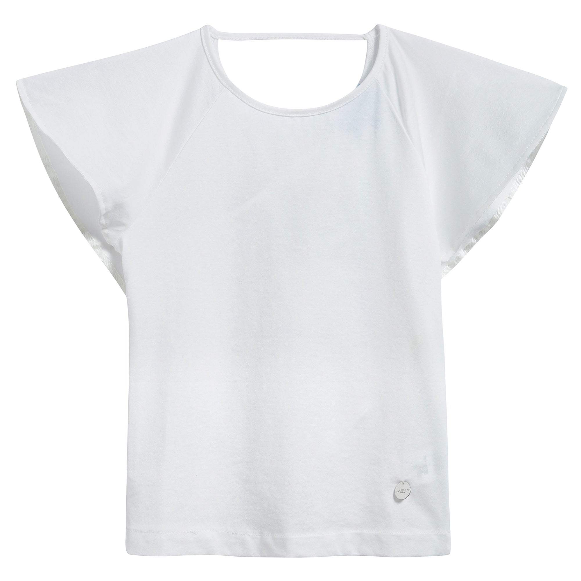 Girls White Cotton T-shirt