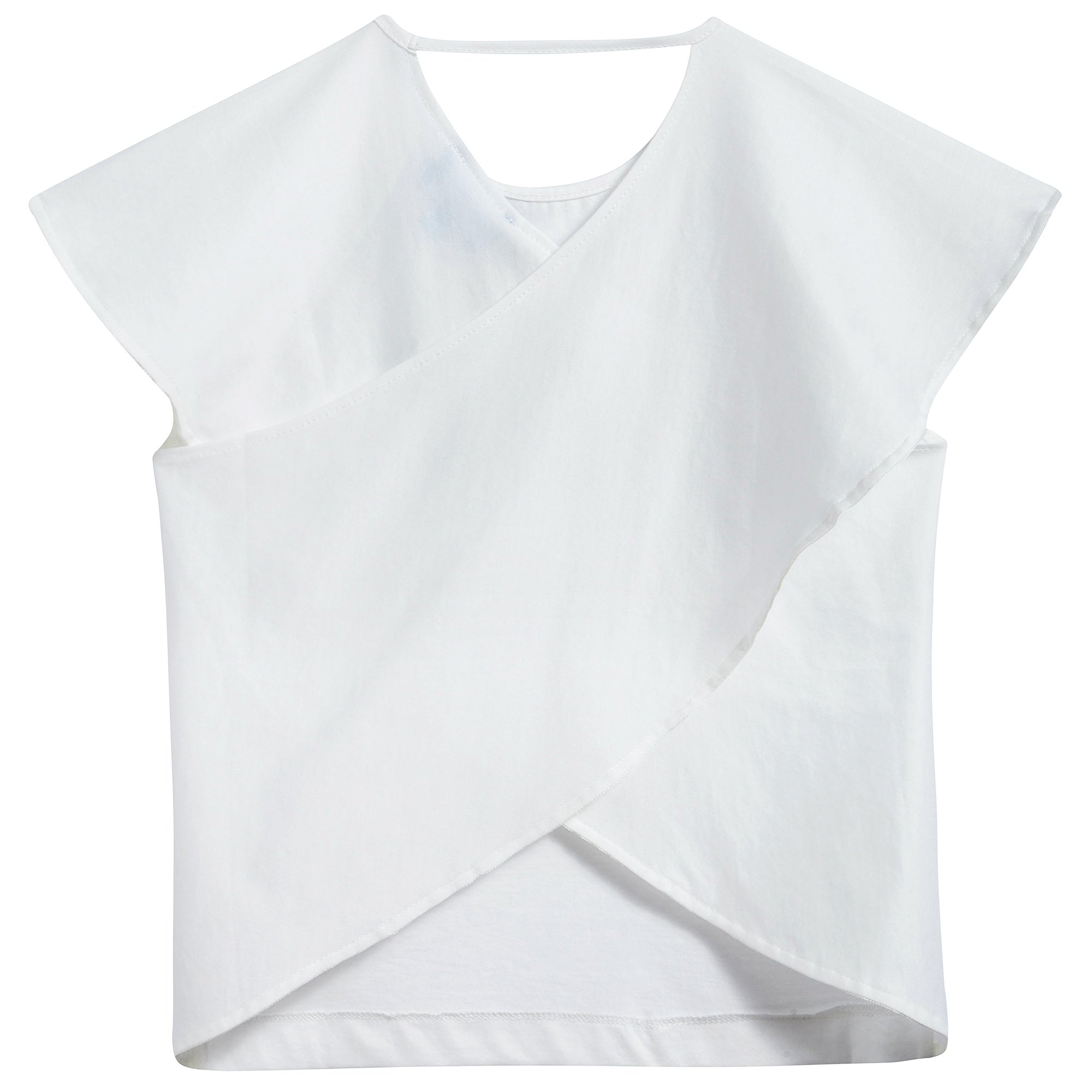 Girls White Cotton T-shirt